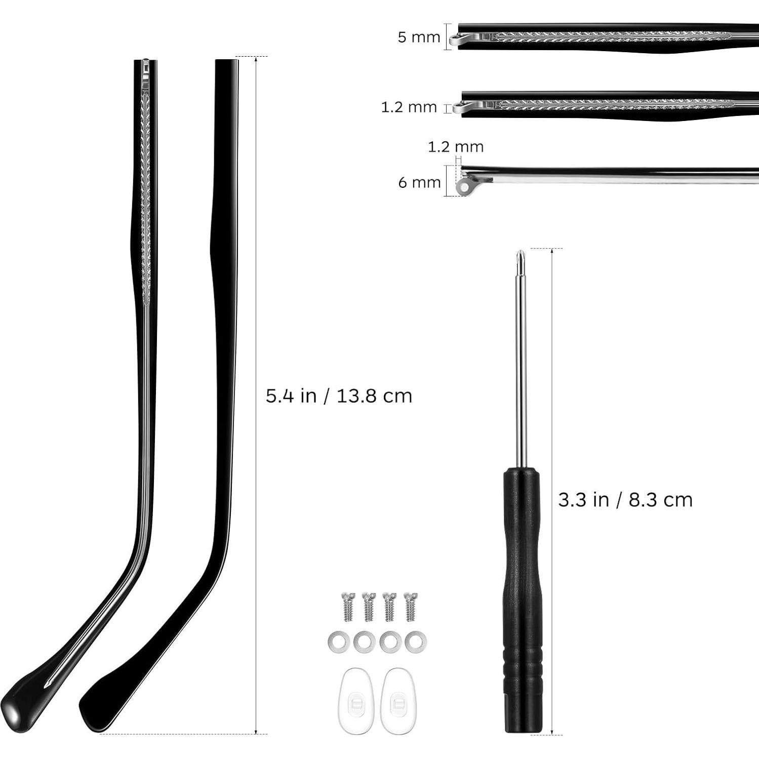 Patas de Gafas de Metal Gatuida Reemplazo Universal 13.49cm