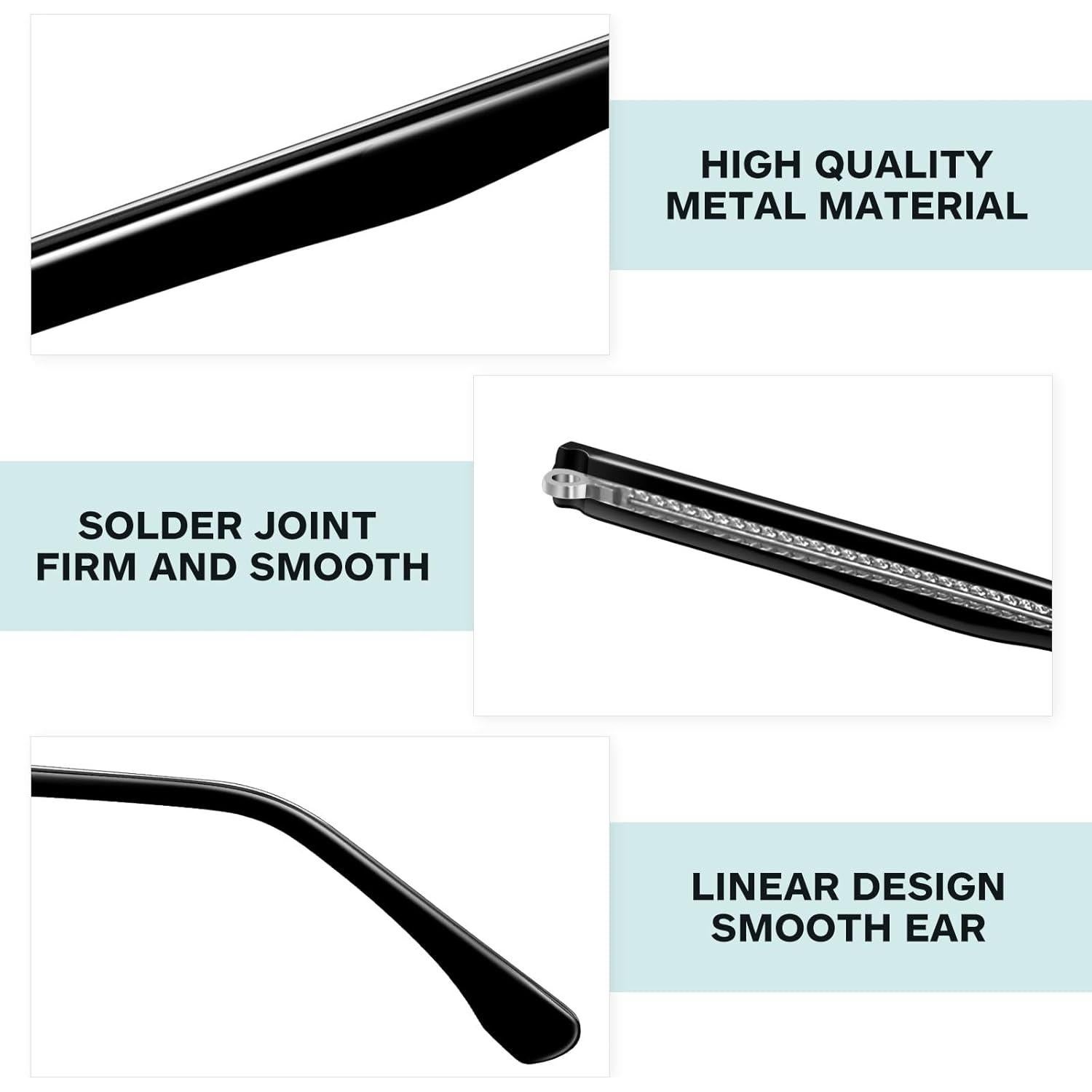 Patas de Gafas de Metal Gatuida Reemplazo Universal 13.49cm