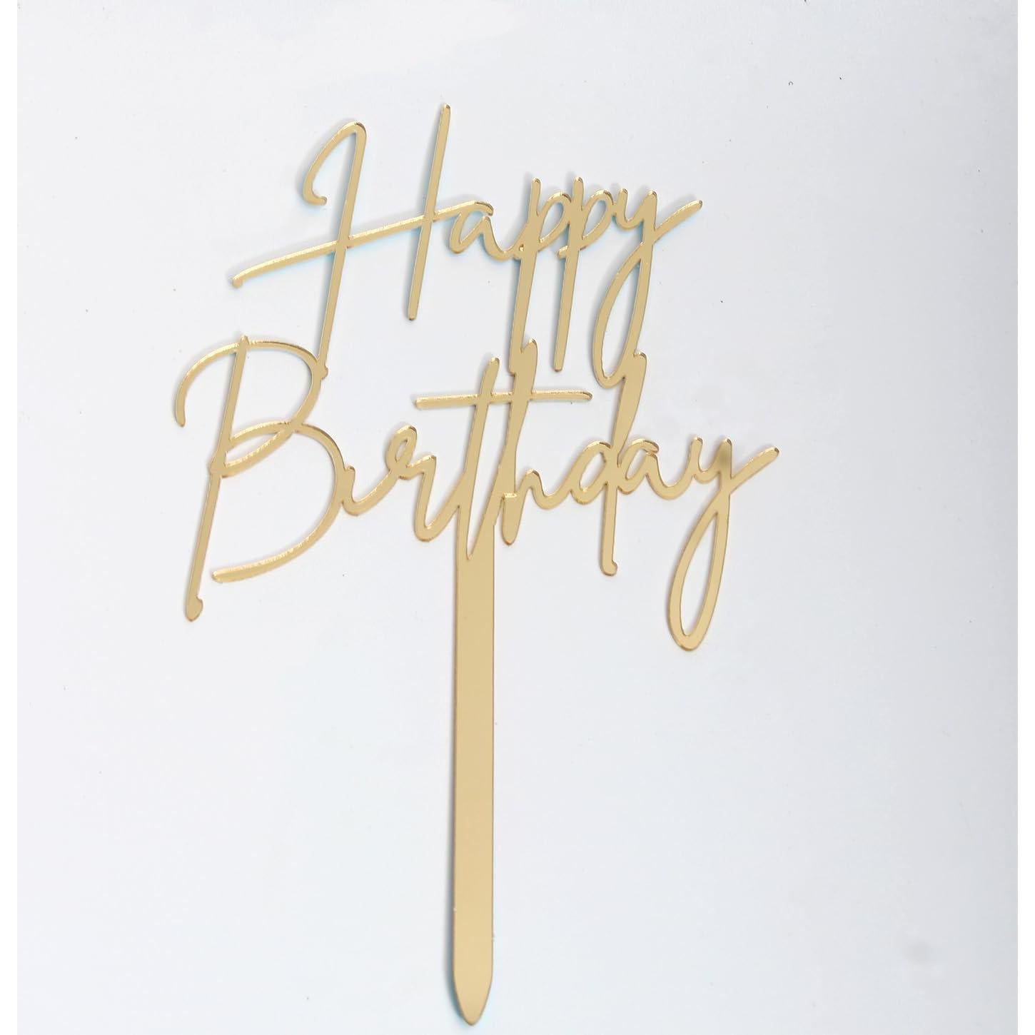 Topper de Pastel de Cumpleaños Feliz Alwayside 10.9x18.8cm Acrílico