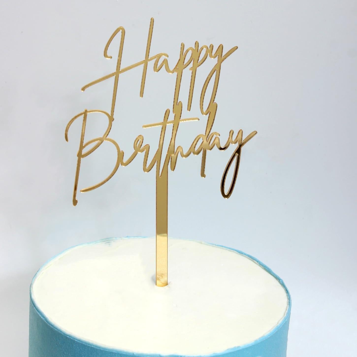 Topper de Pastel de Cumpleaños Feliz Alwayside 10.9x18.8cm Acrílico