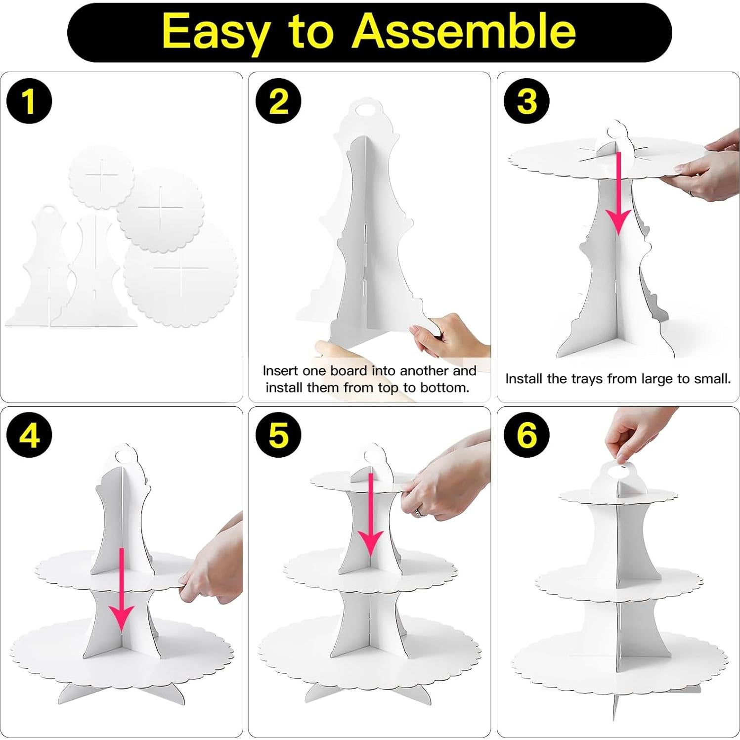 Soporte para Cupcakes 3 Niveles Soleebee Blanco Cartón