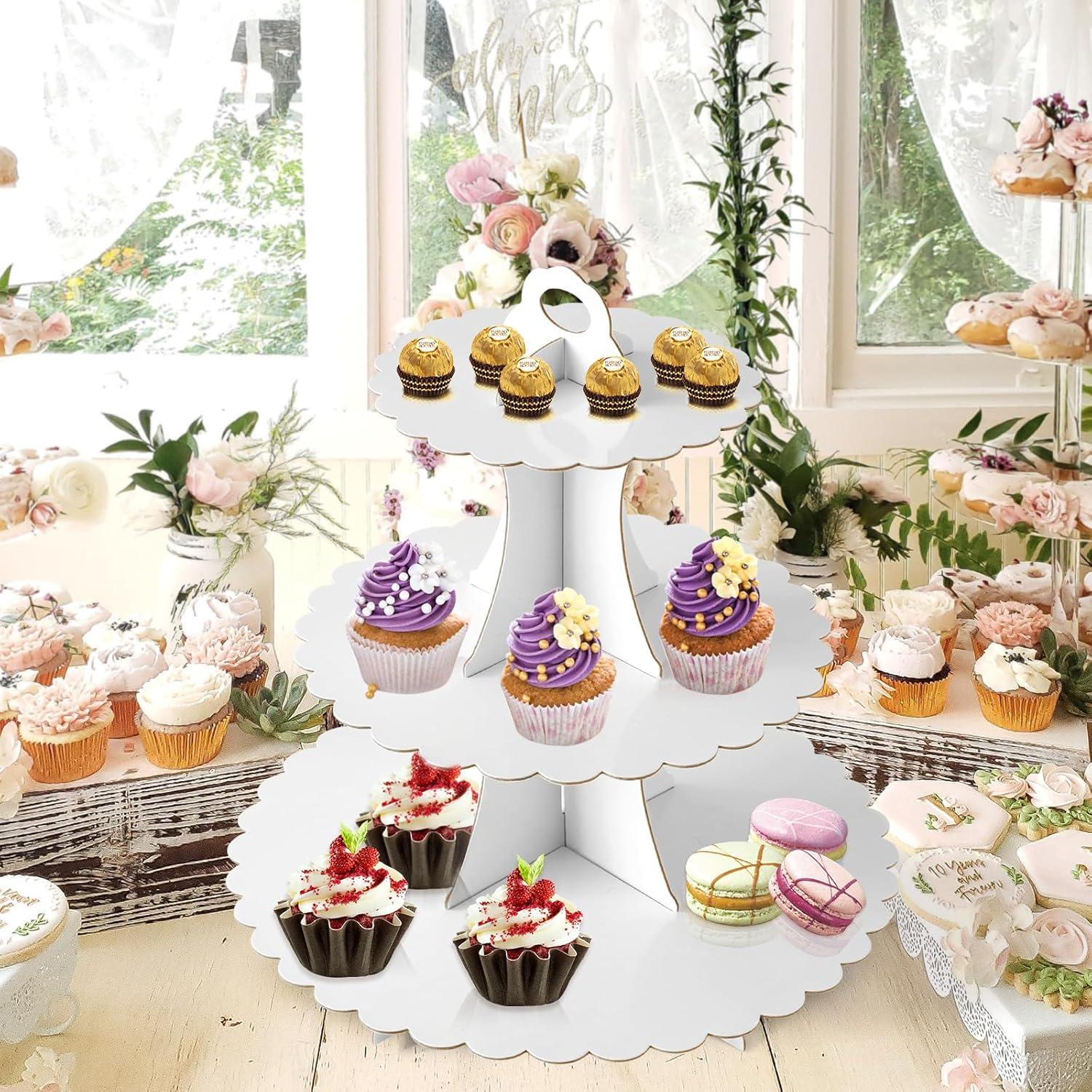 Soporte para Cupcakes 3 Niveles Soleebee Blanco Cartón