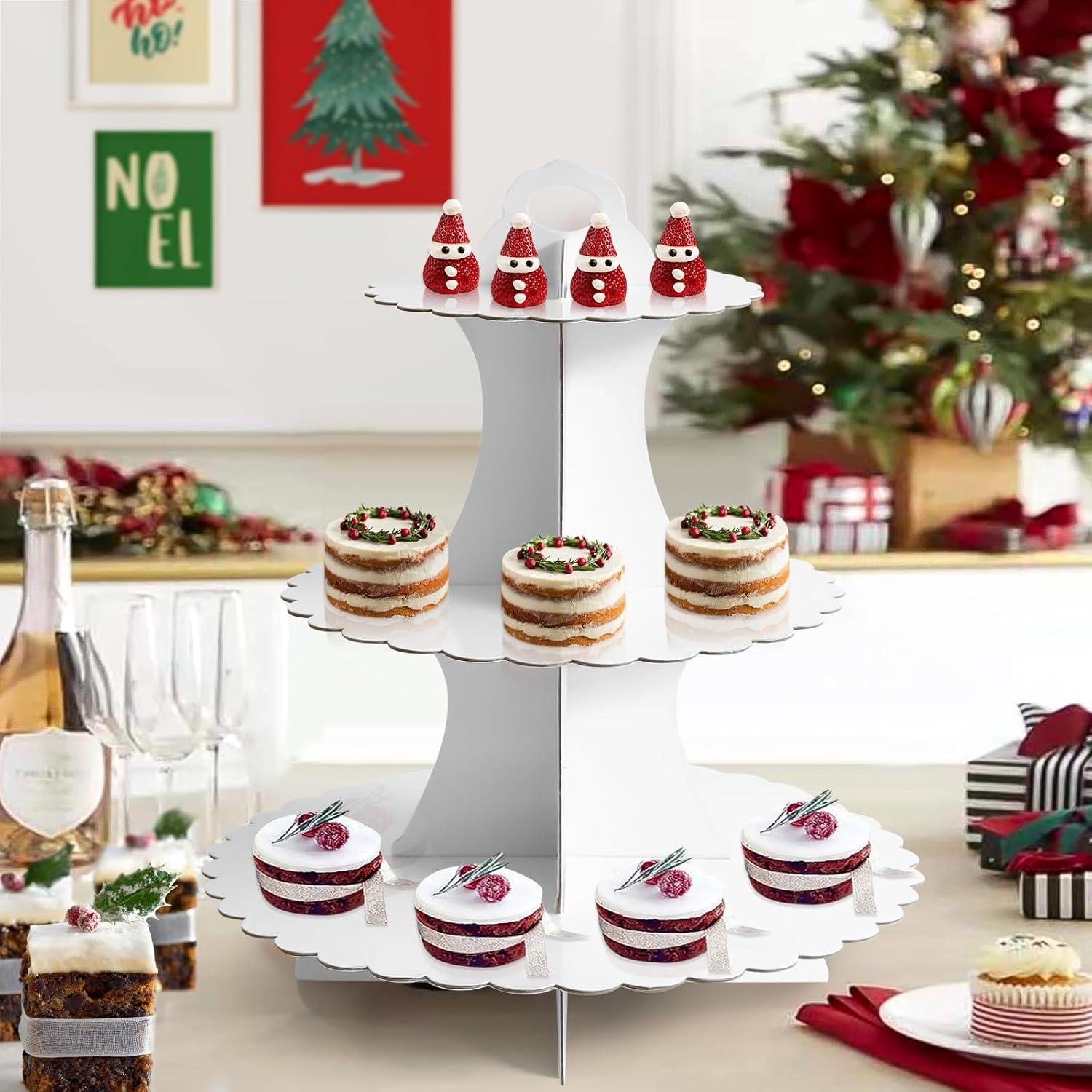 Soporte para Cupcakes 3 Niveles Soleebee Blanco Cartón