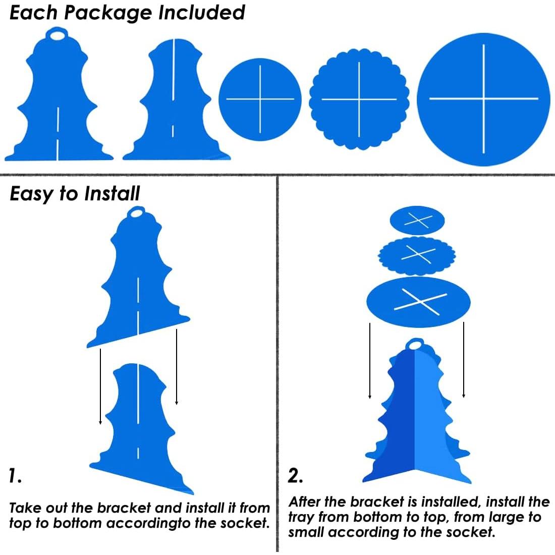 Pack de 2 Soportes de Pastel de Cartón Leismy 3 Niveles 32.5cm