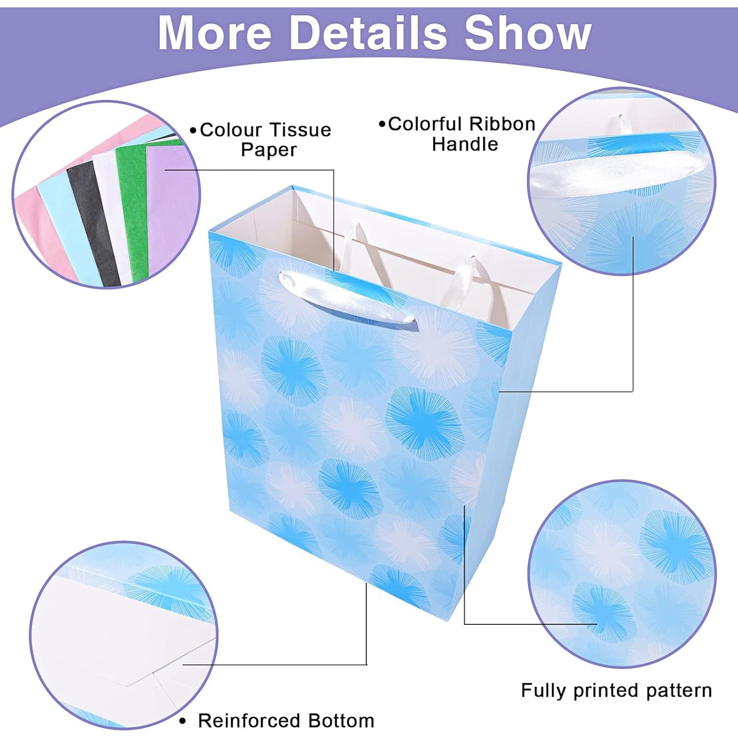 Paquete de 12 Bolsas de Regalo Plathus - Tamaños Variados