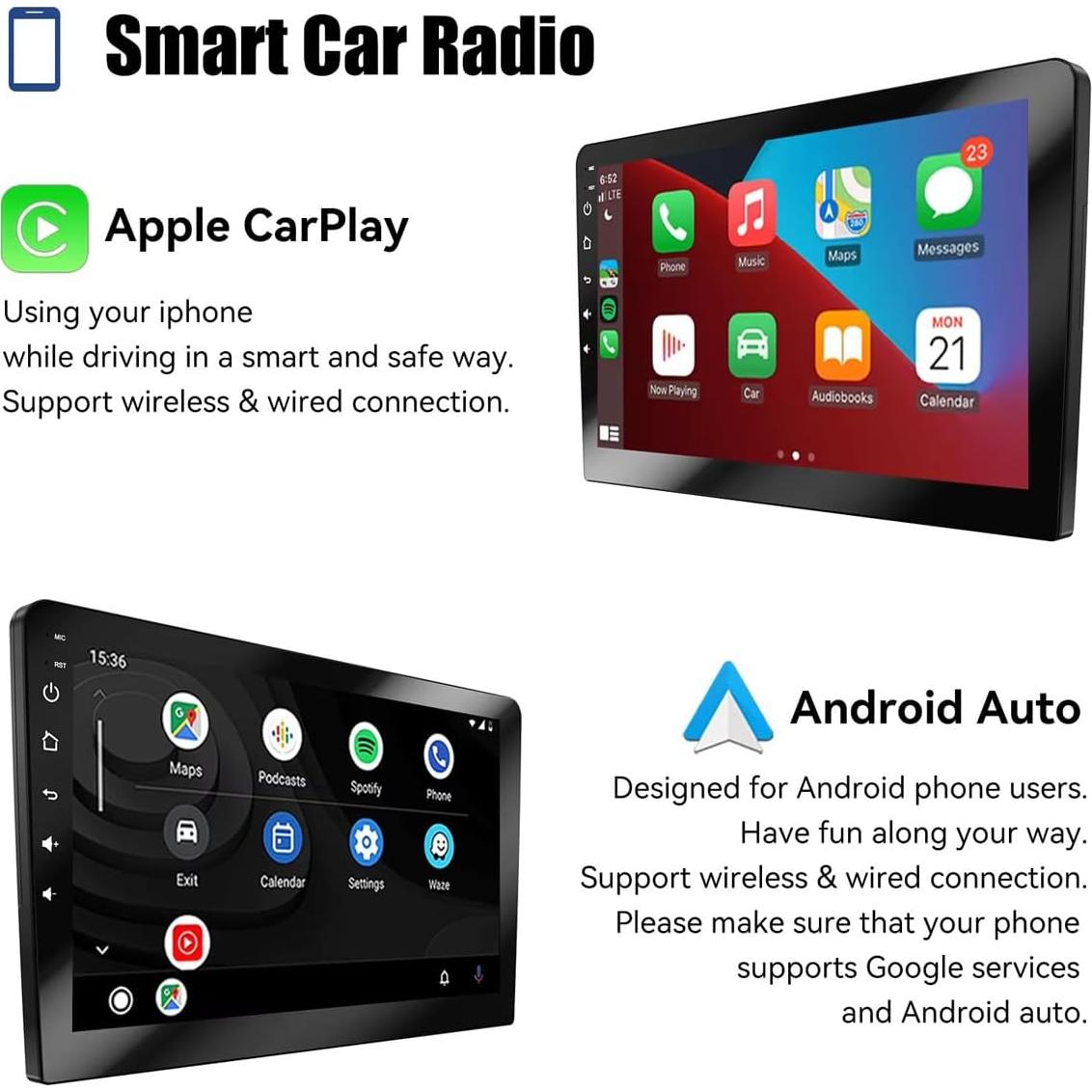 Estéreo de Coche 2 Din WEPECULIOR 10 Pulgadas Android 8.1 GPS