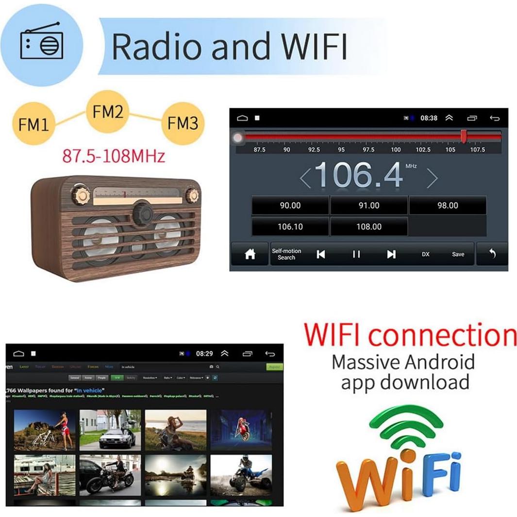 Estéreo de Coche 2 Din WEPECULIOR 10 Pulgadas Android 8.1 GPS