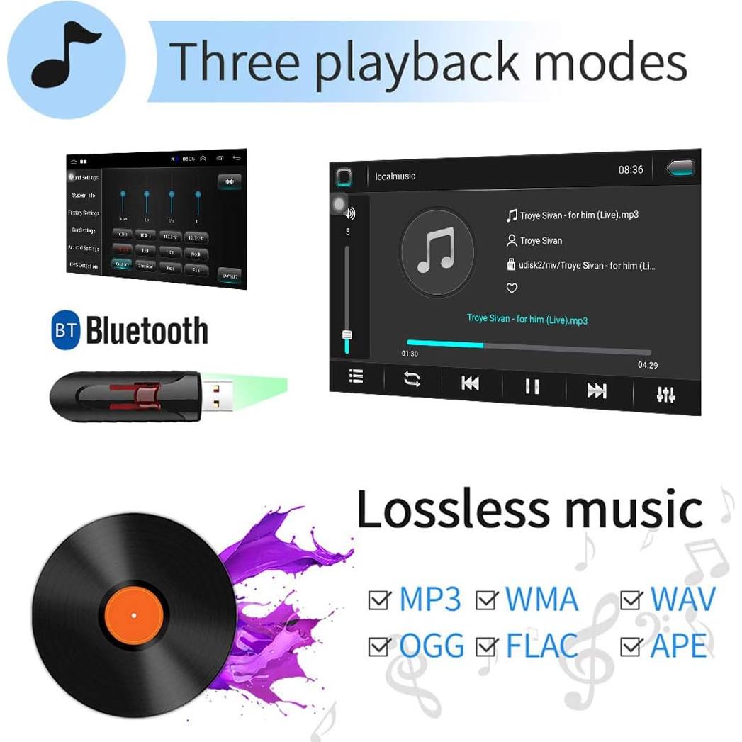 Estéreo de Coche 2 Din WEPECULIOR 10 Pulgadas Android 8.1 GPS