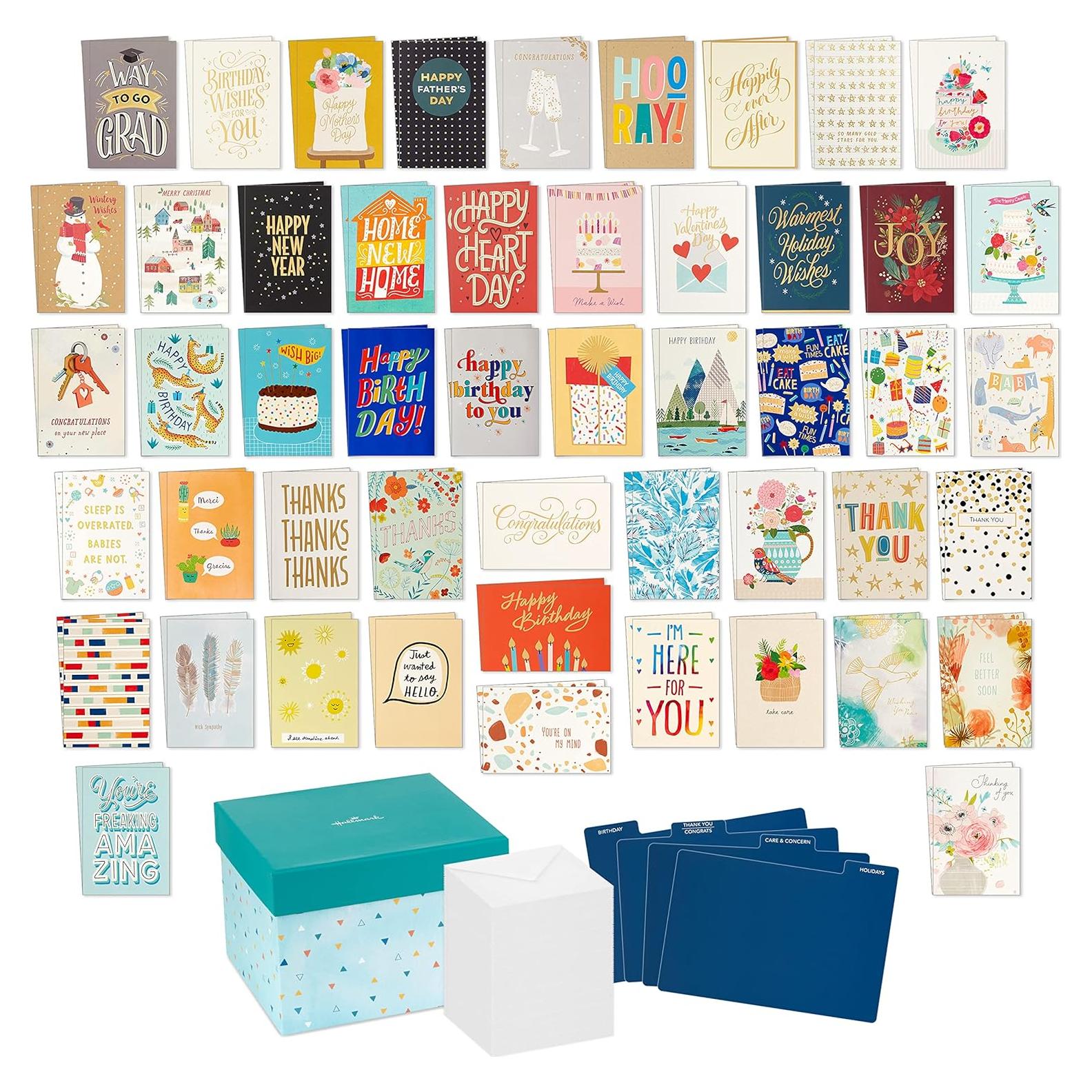 Conjunto de Tarjetas de Felicitación Hallmark 100 Piezas Variadas