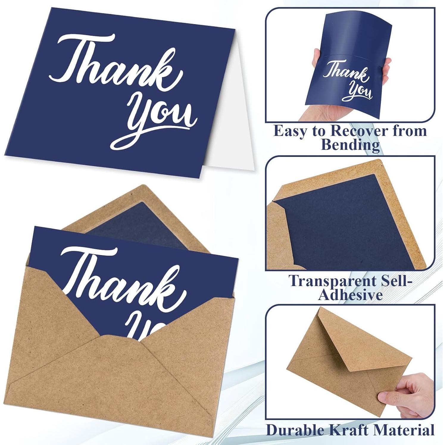 600 Tarjetas de Agradecimiento UZLU 10x15 cm con Sobres