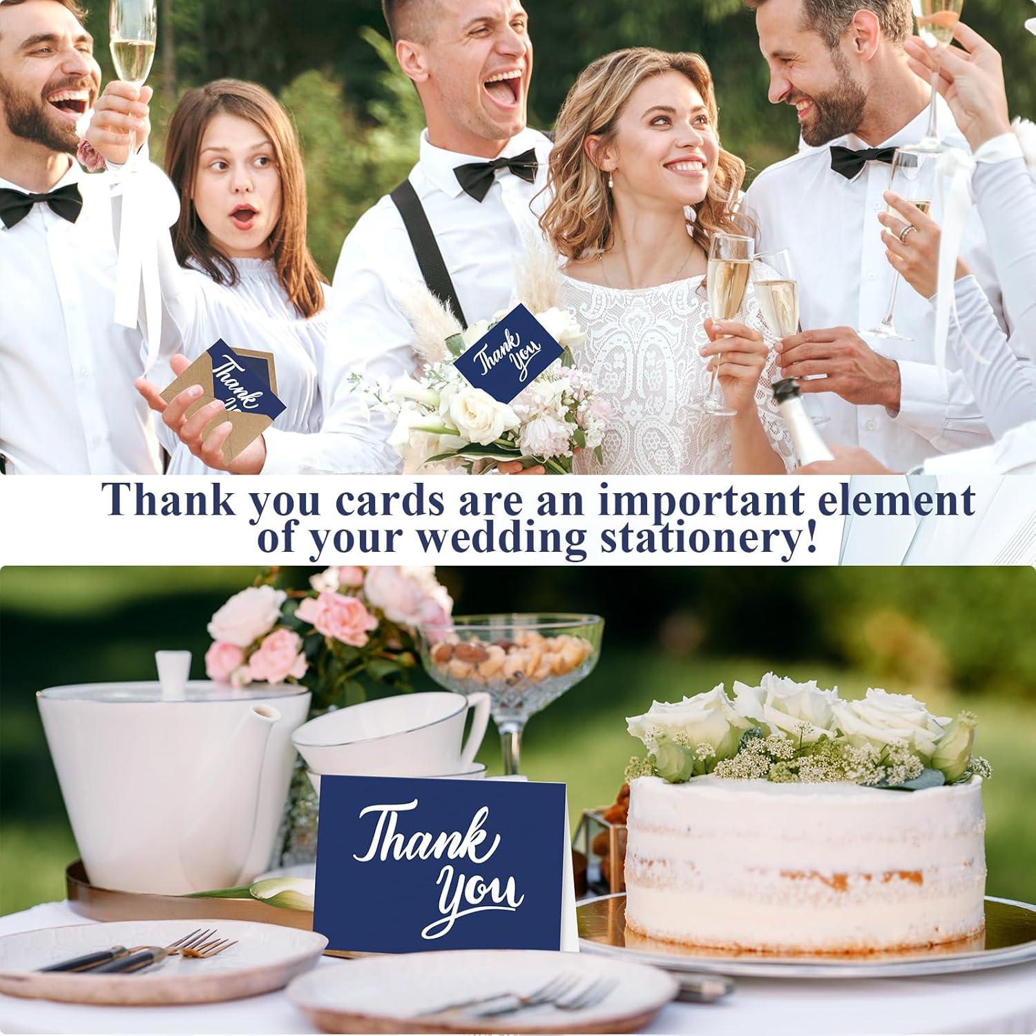 600 Tarjetas de Agradecimiento UZLU 10x15 cm con Sobres