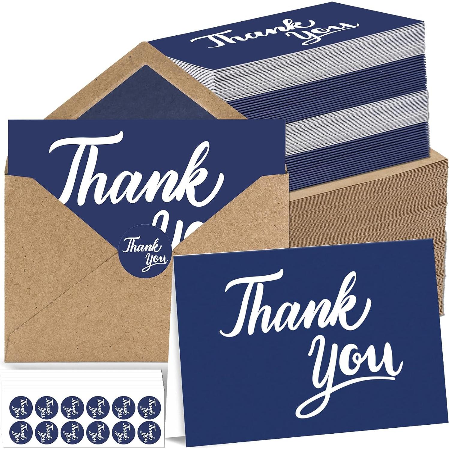 600 Tarjetas de Agradecimiento UZLU 10x15 cm con Sobres