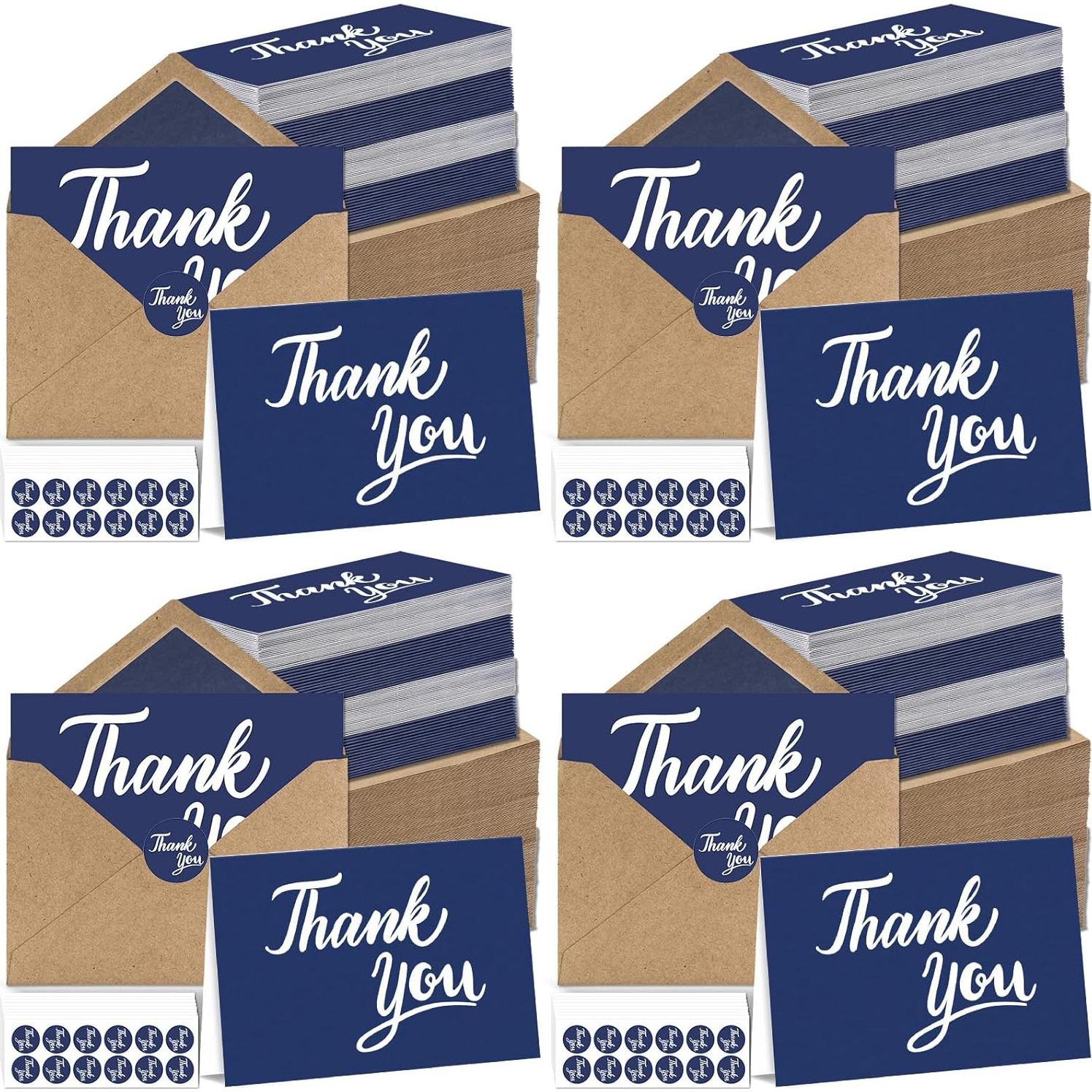 600 Tarjetas de Agradecimiento UZLU 10x15 cm con Sobres