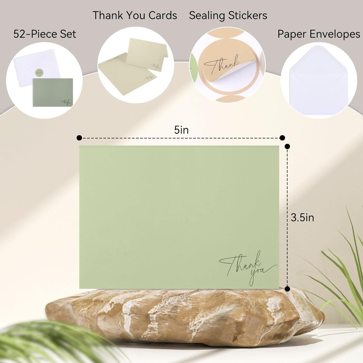 Tarjetas de Agradecimiento AZUREAL 52P 8.9x12.7 cm Morandi