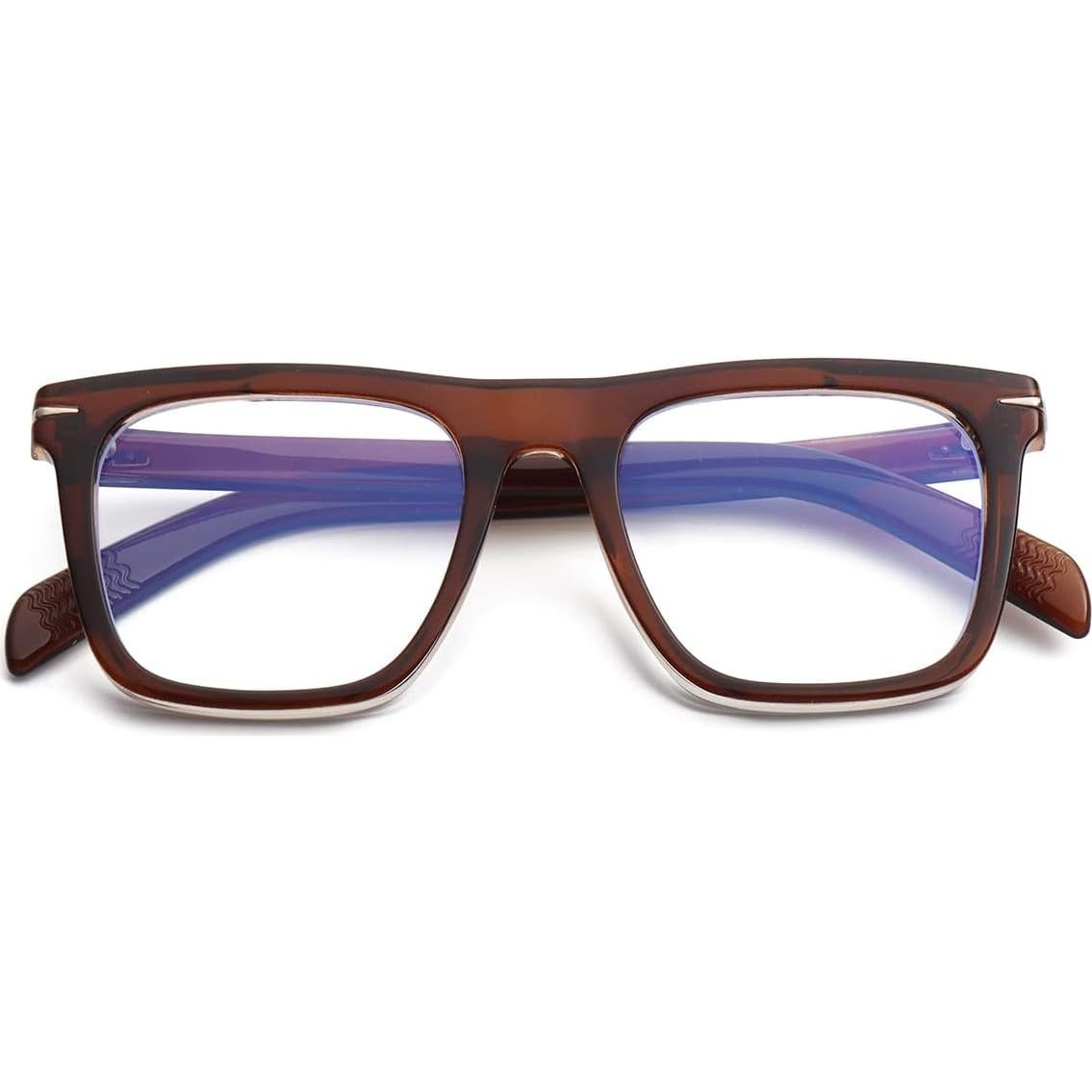 Gafas Cuadradas JOVAKIT Anti-Luz Azul Unisex Marrón