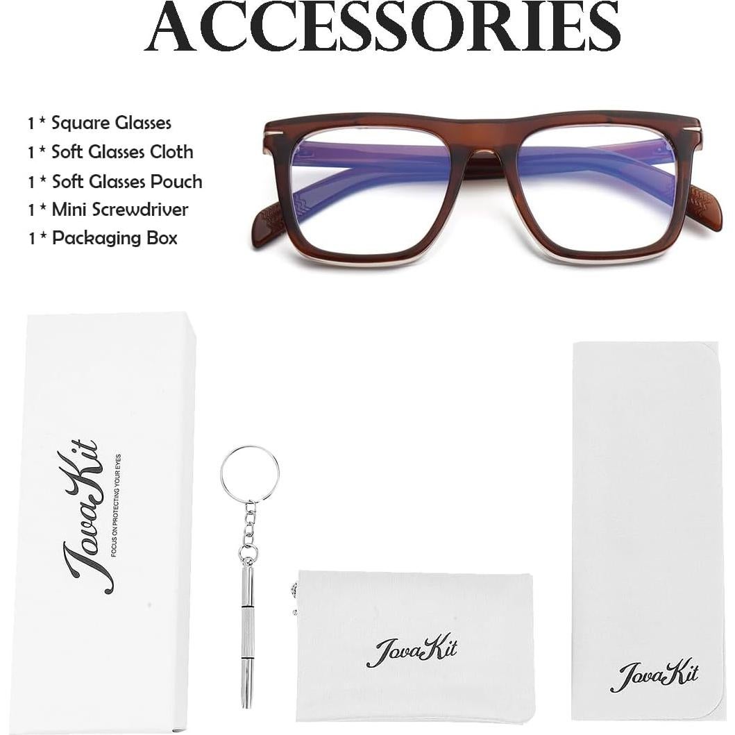 Gafas Cuadradas JOVAKIT Anti-Luz Azul Unisex Marrón