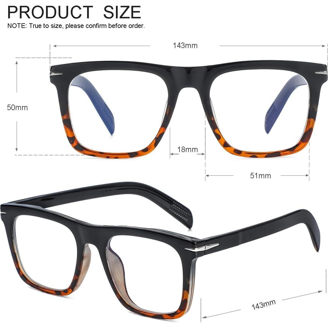 Gafas Cuadradas JOVAKIT Anti-Luz Azul Unisex 51mm