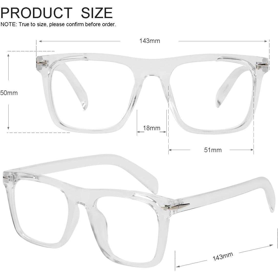 Gafas Cuadradas JOVAKIT Anti-Luz Azul Unisex Transparentes