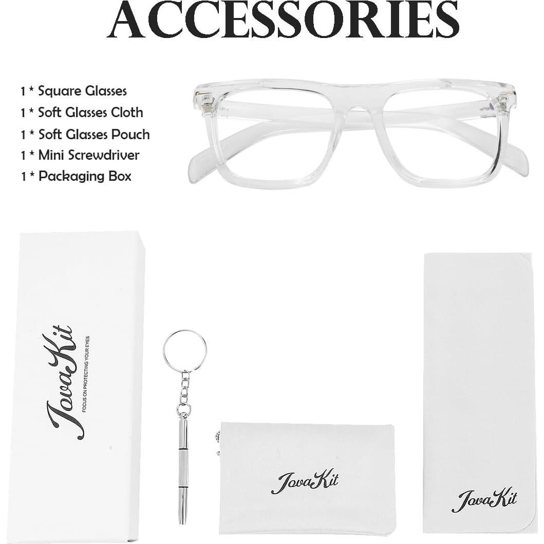 Gafas Cuadradas JOVAKIT Anti-Luz Azul Unisex Transparentes
