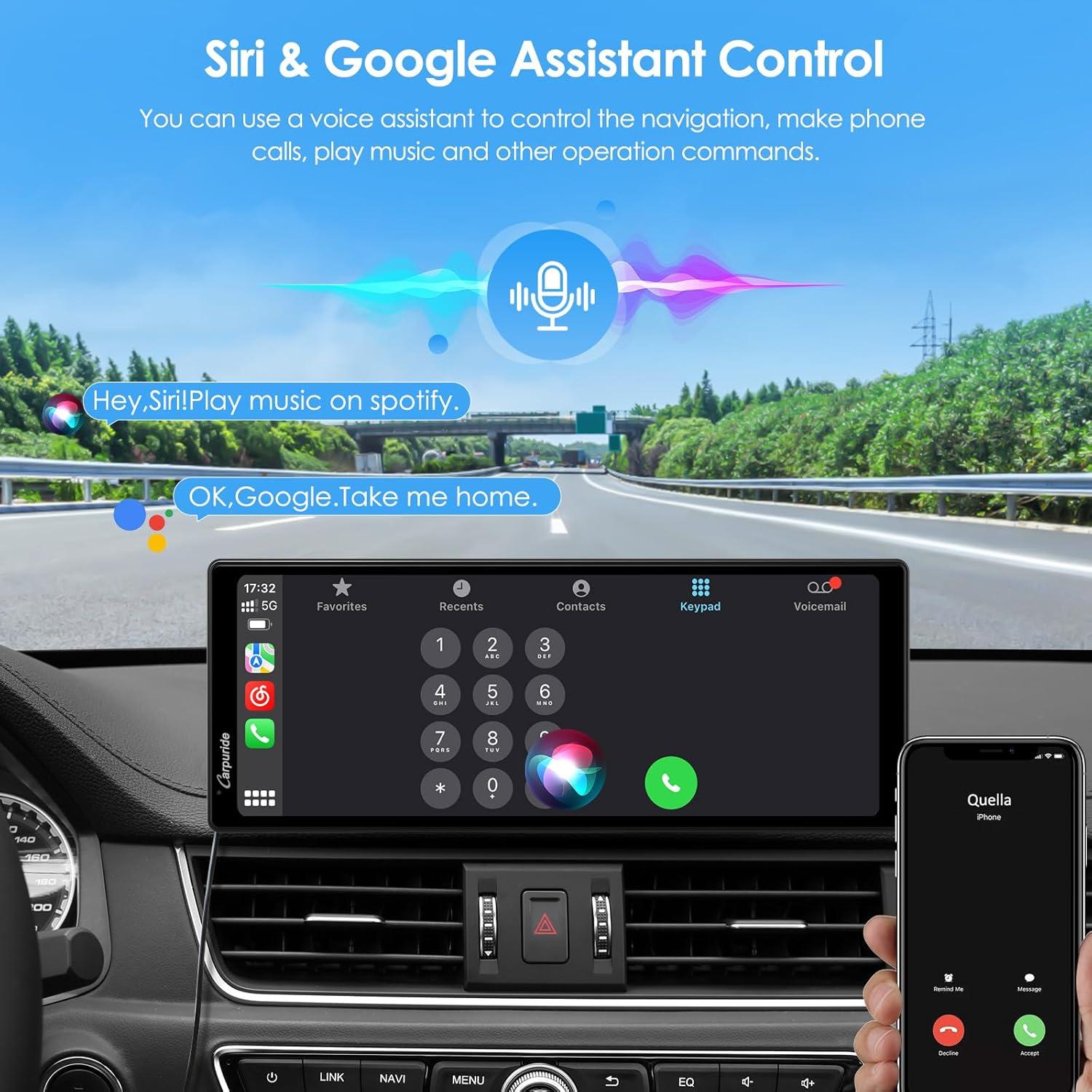 Estéreo de Coche Carpuride 10.26" Bluetooth Apple CarPlay