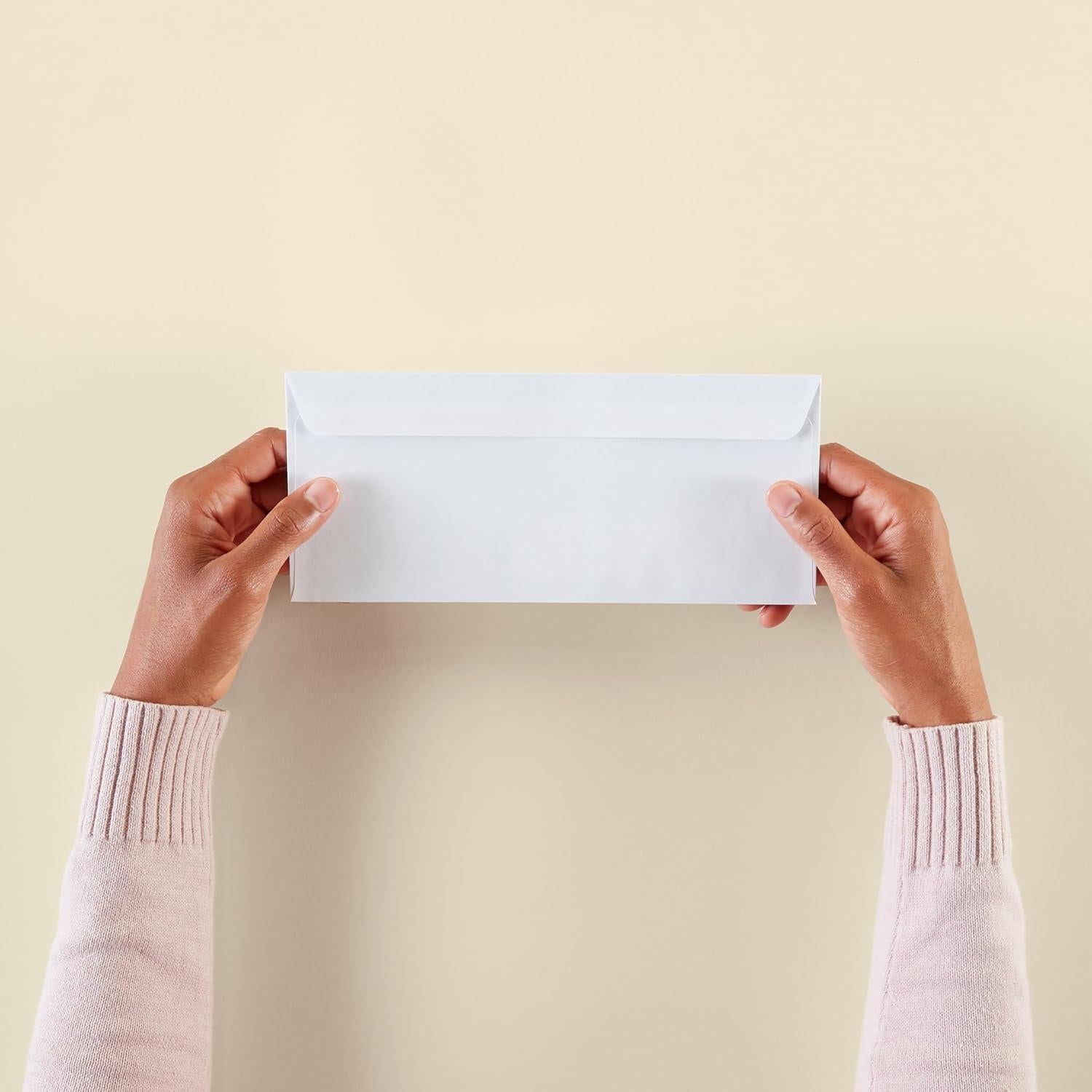 Sobres de Negocios Amazon Basics #10 con Ventana Izquierda - 500 Unidades