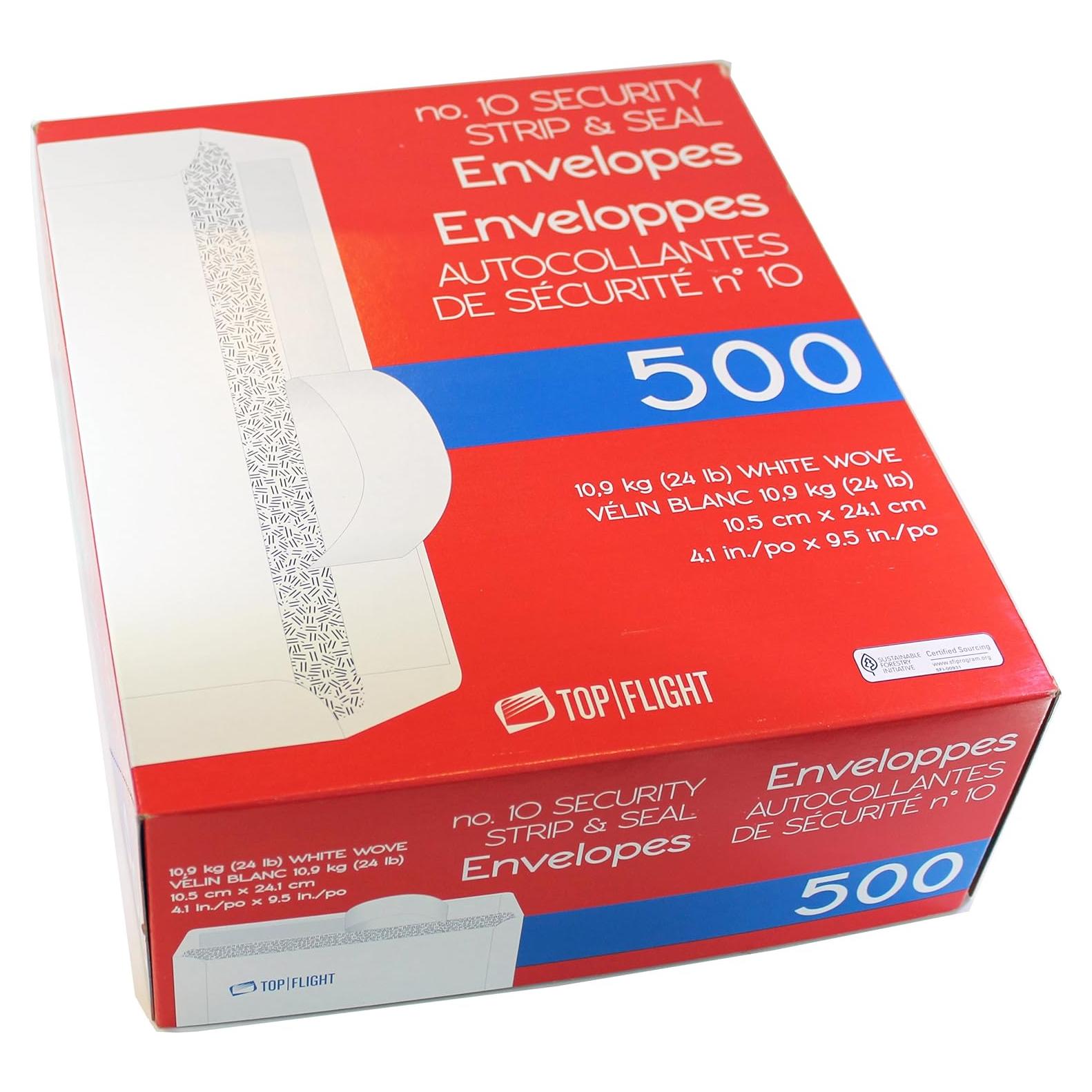 Sobres Autoadhesivos Top Flight PSTF10NWT, 500 Unidades, Papel 24 lb