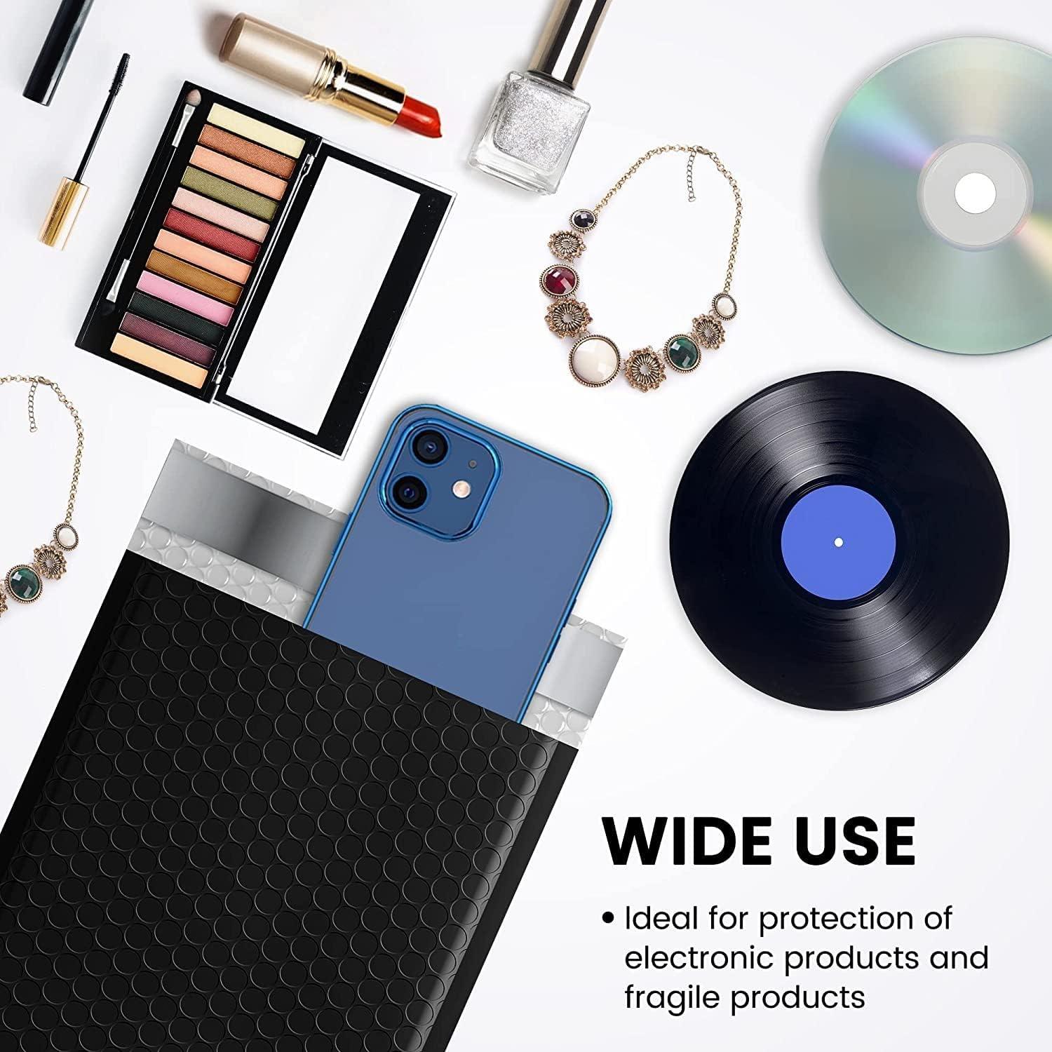 Sobres Acolchados de Burbuja Fuxury 100 Piezas 15x25 cm Negros