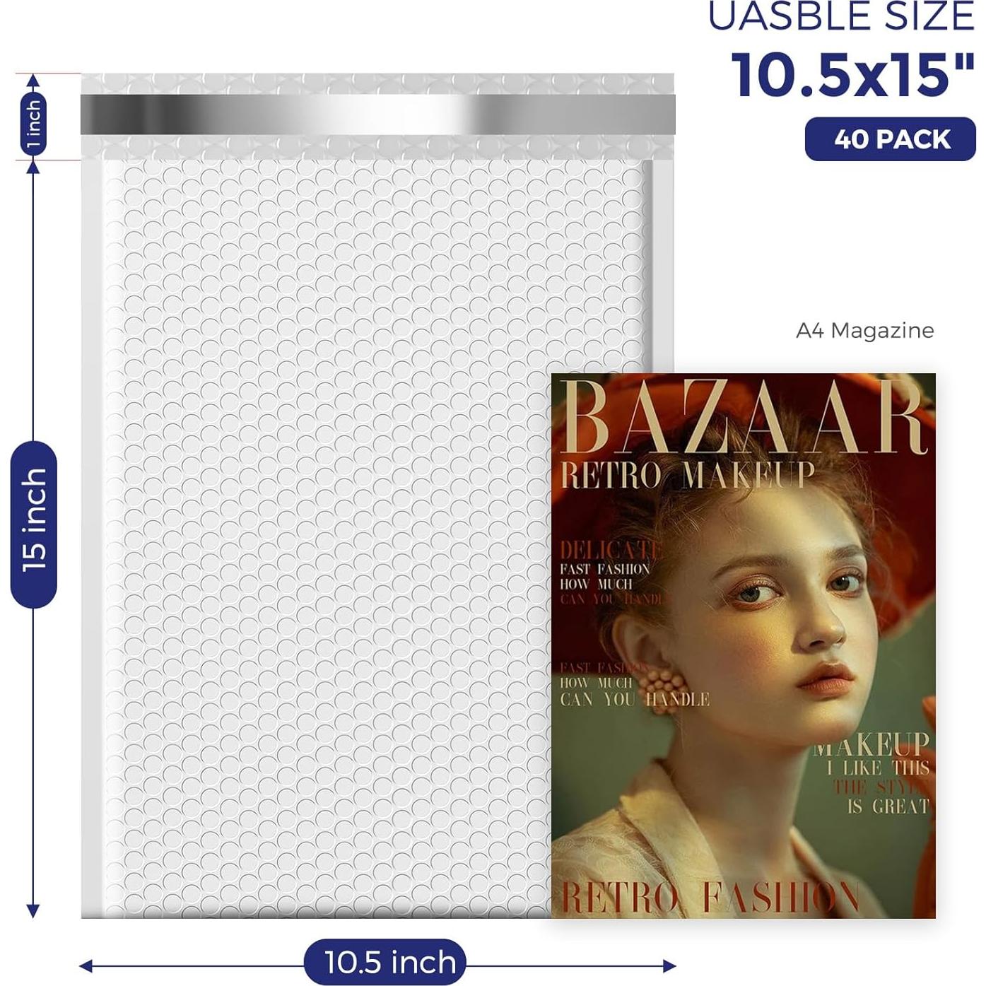 Bolsas de Burbuja Fuxury 10.5x16 cm 25 Paquete Acolchadas