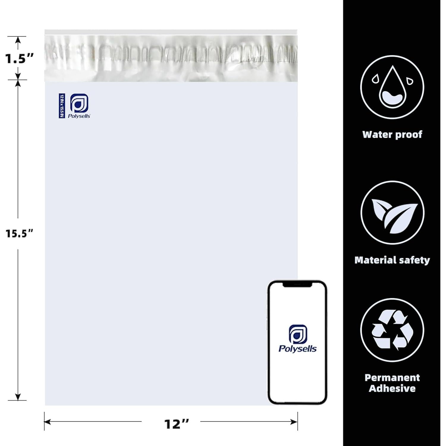 Bolsas de Envío de Polietileno POLYSELLS 1000 pcs 30.48x39.37 cm