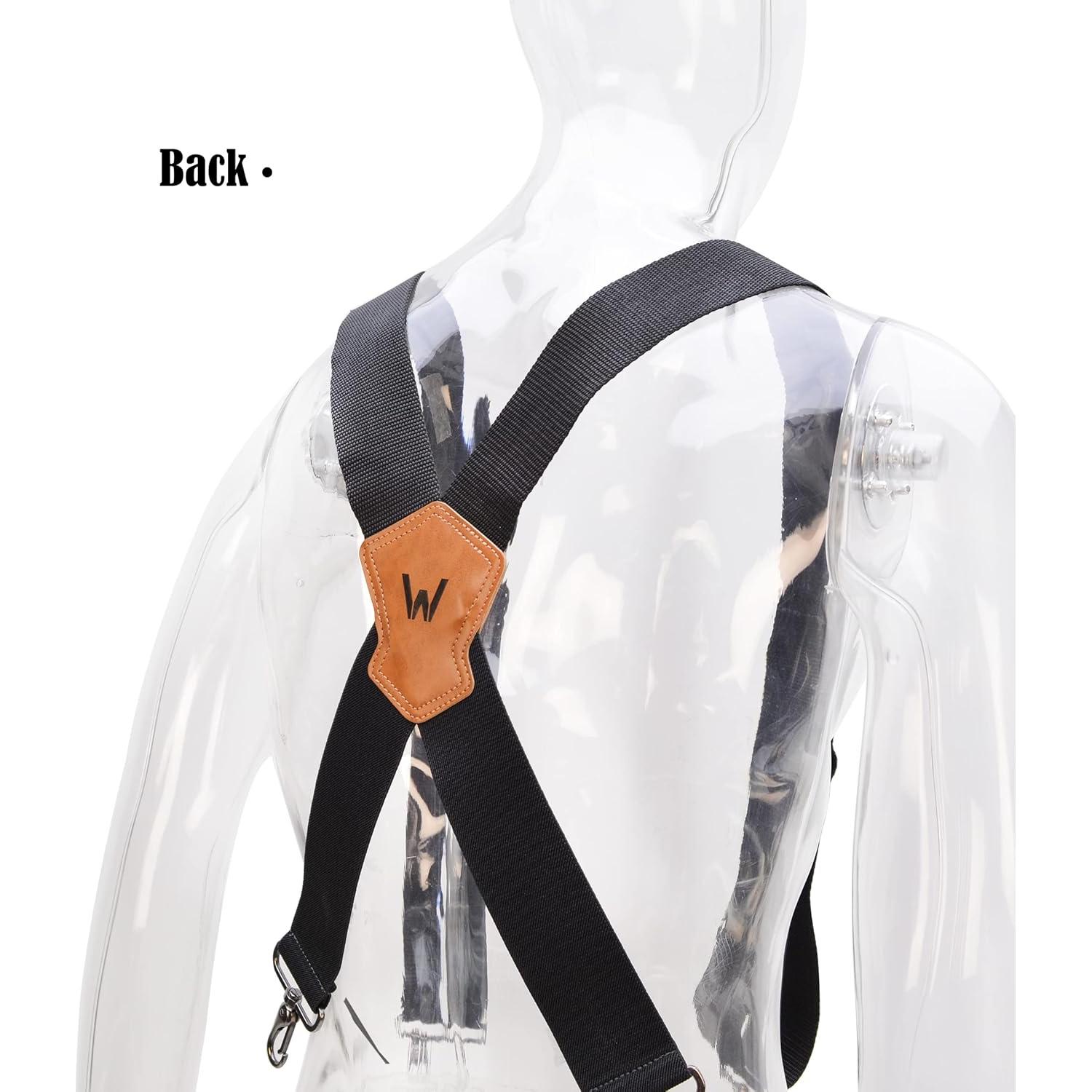 Suspenders Pesados Welkinland 5.08 cm para Hombres Negros