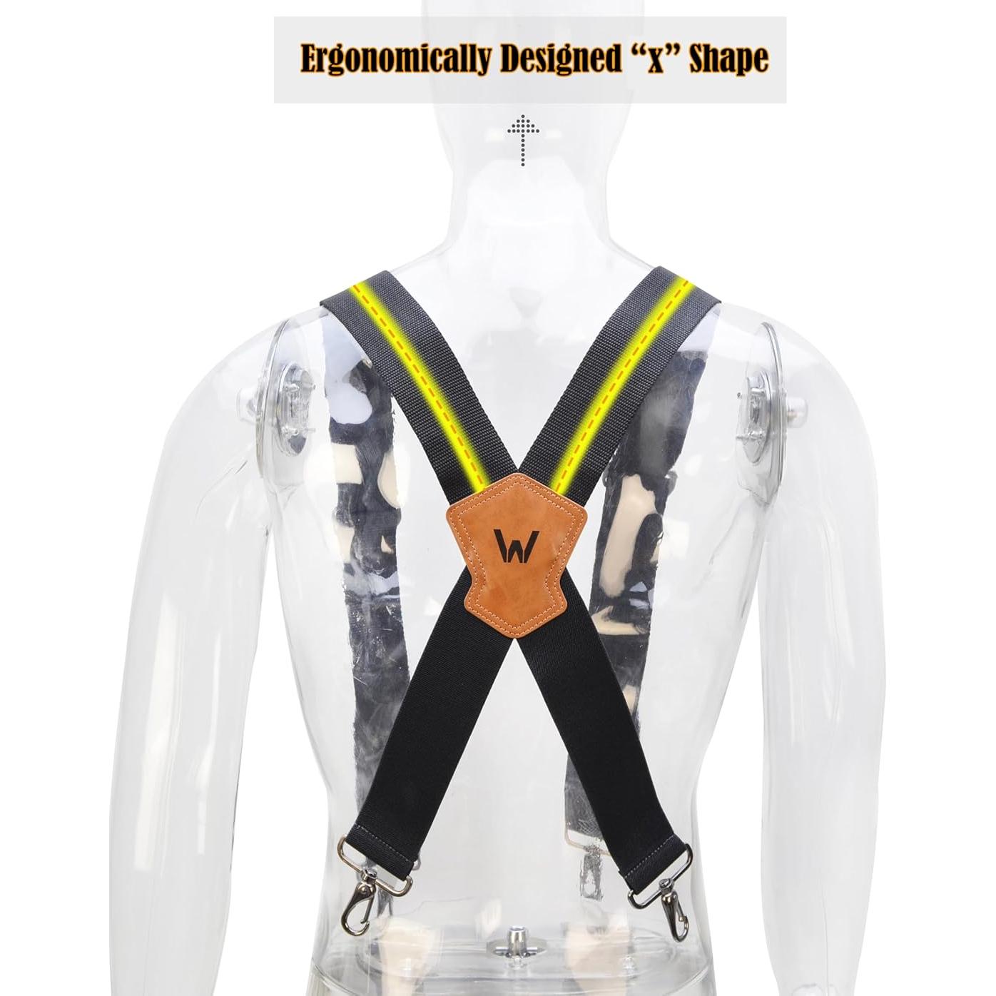 Suspenders Pesados Welkinland 5.08 cm para Hombres Negros