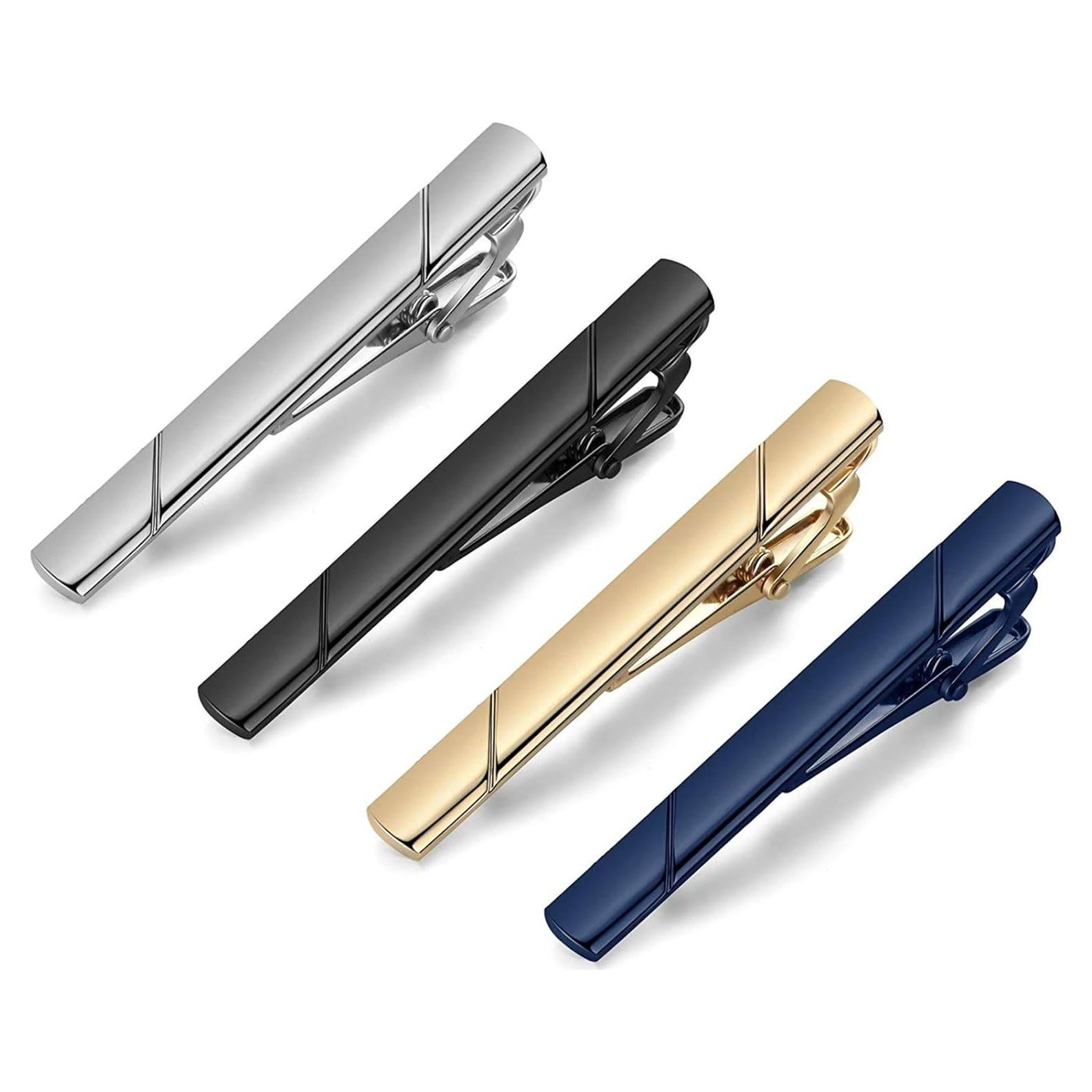 Clips de Corbata MOZETO para Hombres - Set de 4 Colores