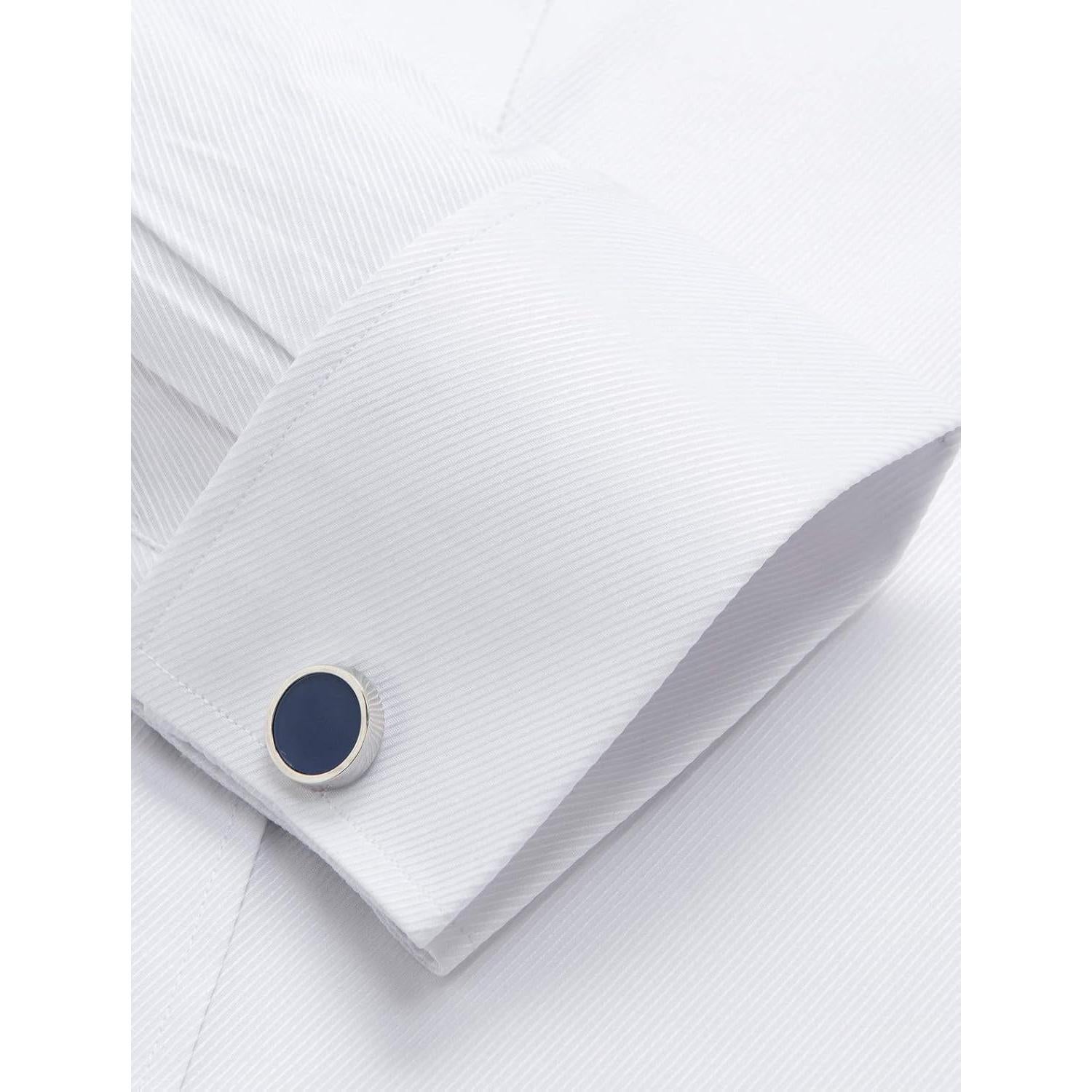 Camisa de Vestir Alimens & Gentle Ajuste Regular con Gemelos - Blanco