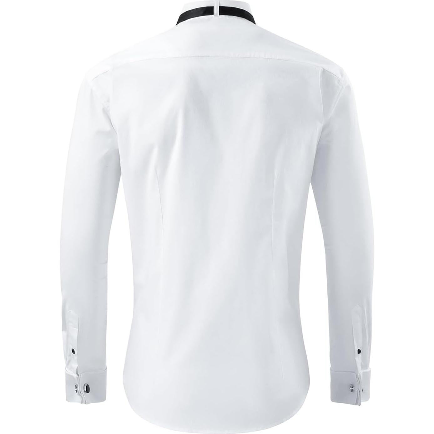 Camisa Tuxedo Gollnwe para Hombre Blanca con Pajarita y Gemelos
