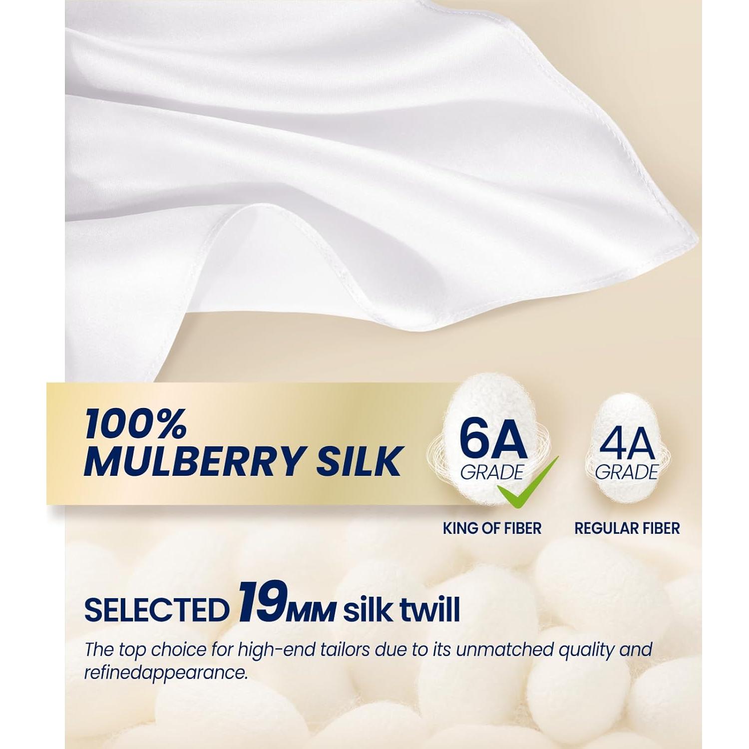 Paño de Seda Pura 100% Blanco 27.94cm x 27.94cm