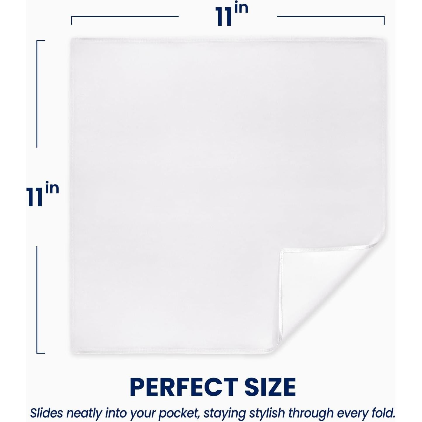 Paño de Seda Pura 100% Blanco 27.94cm x 27.94cm