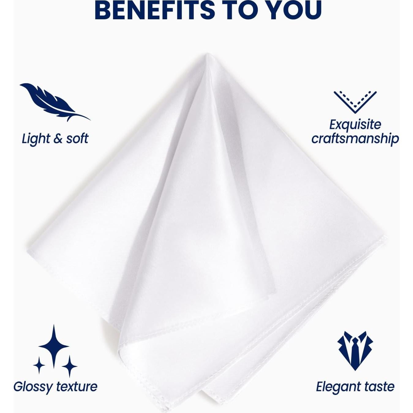 Paño de Seda Pura 100% Blanco 27.94cm x 27.94cm