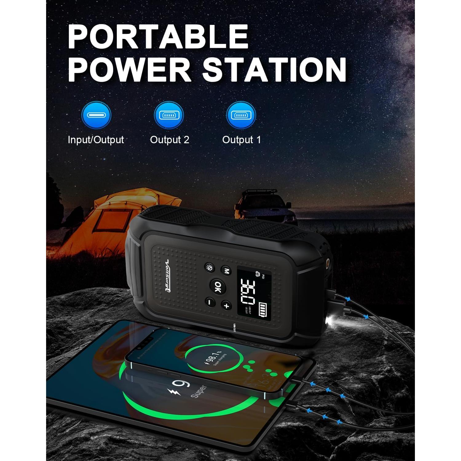 Arrancador de Salto VoltSurge 7000A con Compresor 3 en 1