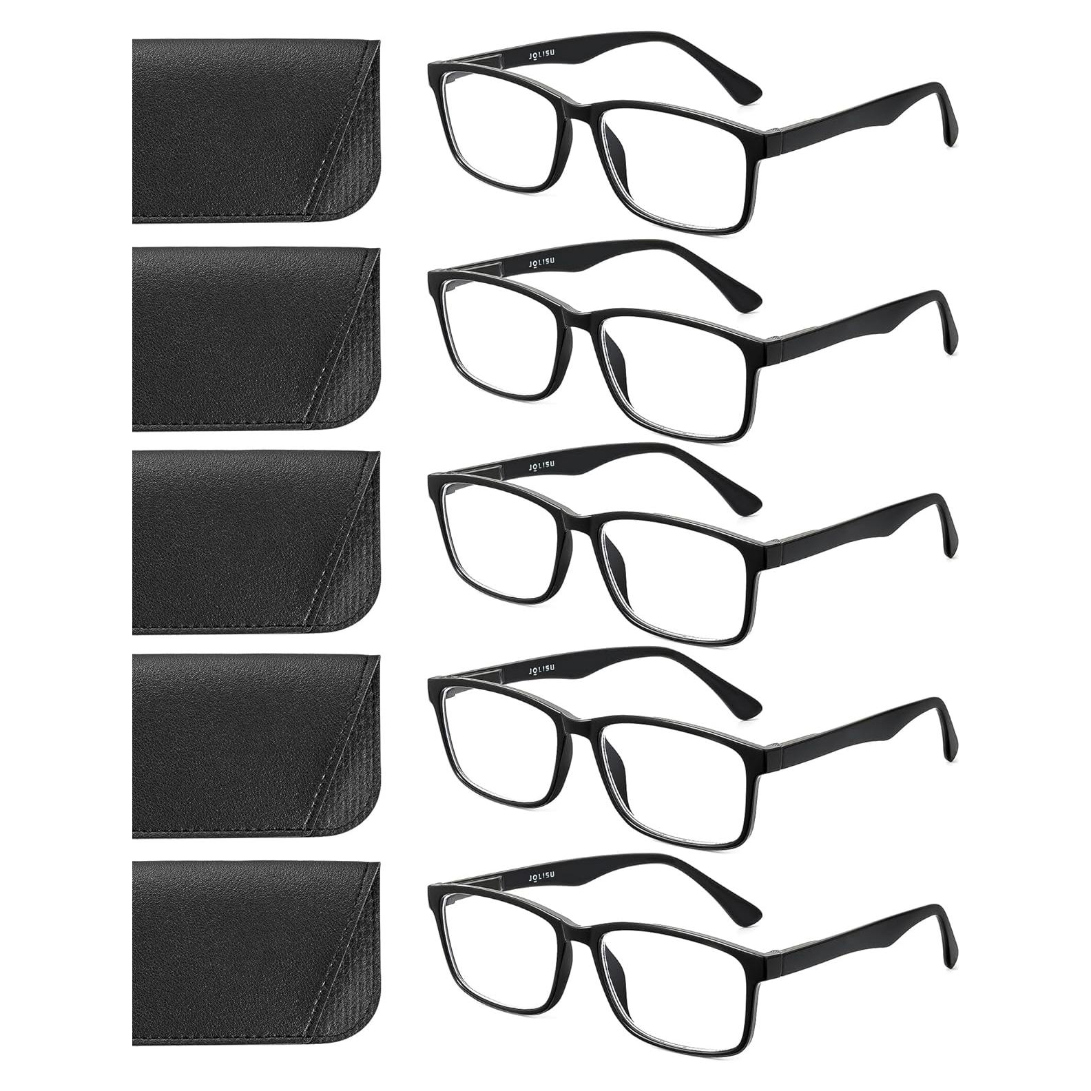 Paquete de 5 Gafas de Lectura JOLISU con Filtro Luz Azul