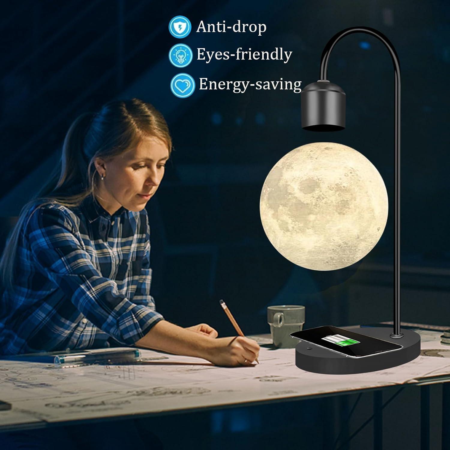 Lámpara de Luna Levitatante Magnética Gleagle 3D Carga Inalámbrica