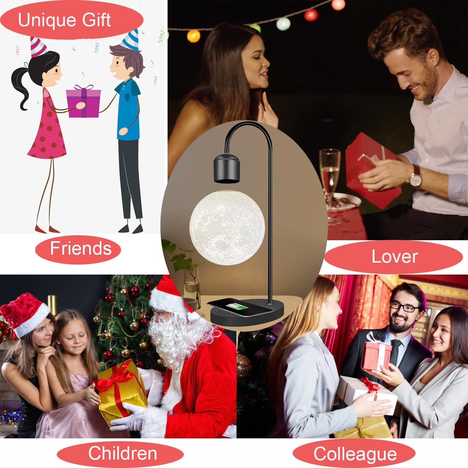 Lámpara de Luna Levitatante Magnética Gleagle 3D Carga Inalámbrica