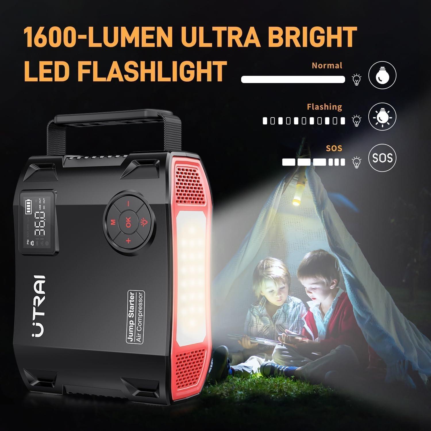 Arrancador de Salto UTRAI JS5 6000A con Compresor 150PSI