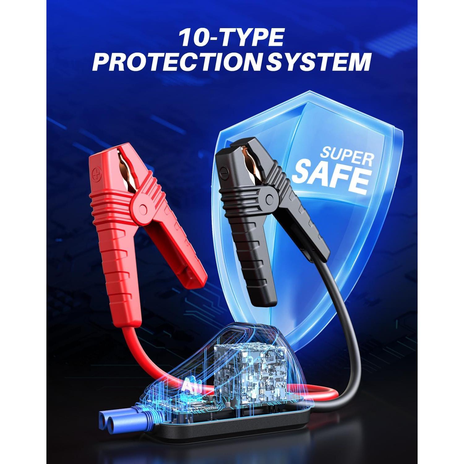 Arrancador de Batería AUTOONE JS02 6000A 12V USB LED