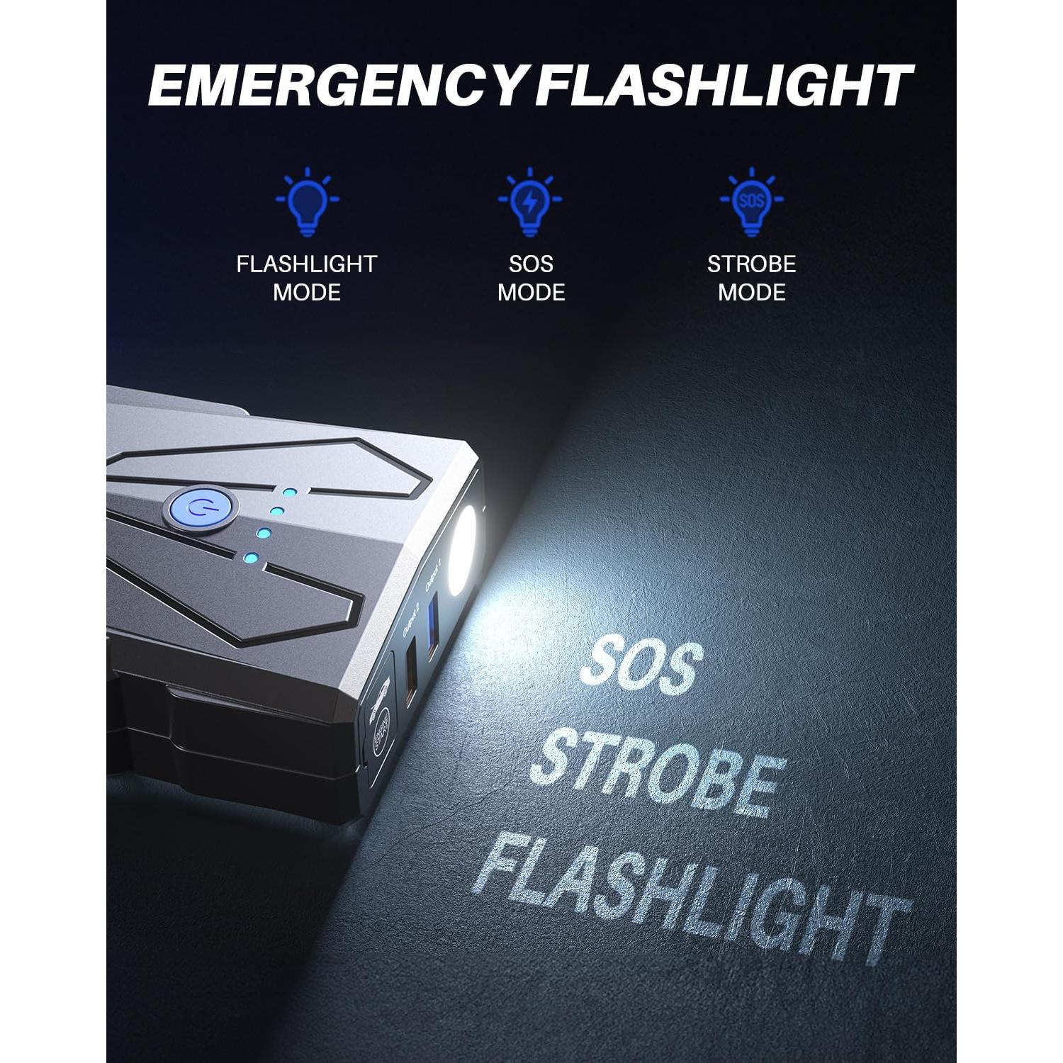 Arrancador de Batería AUTOONE JS02 6000A 12V USB LED