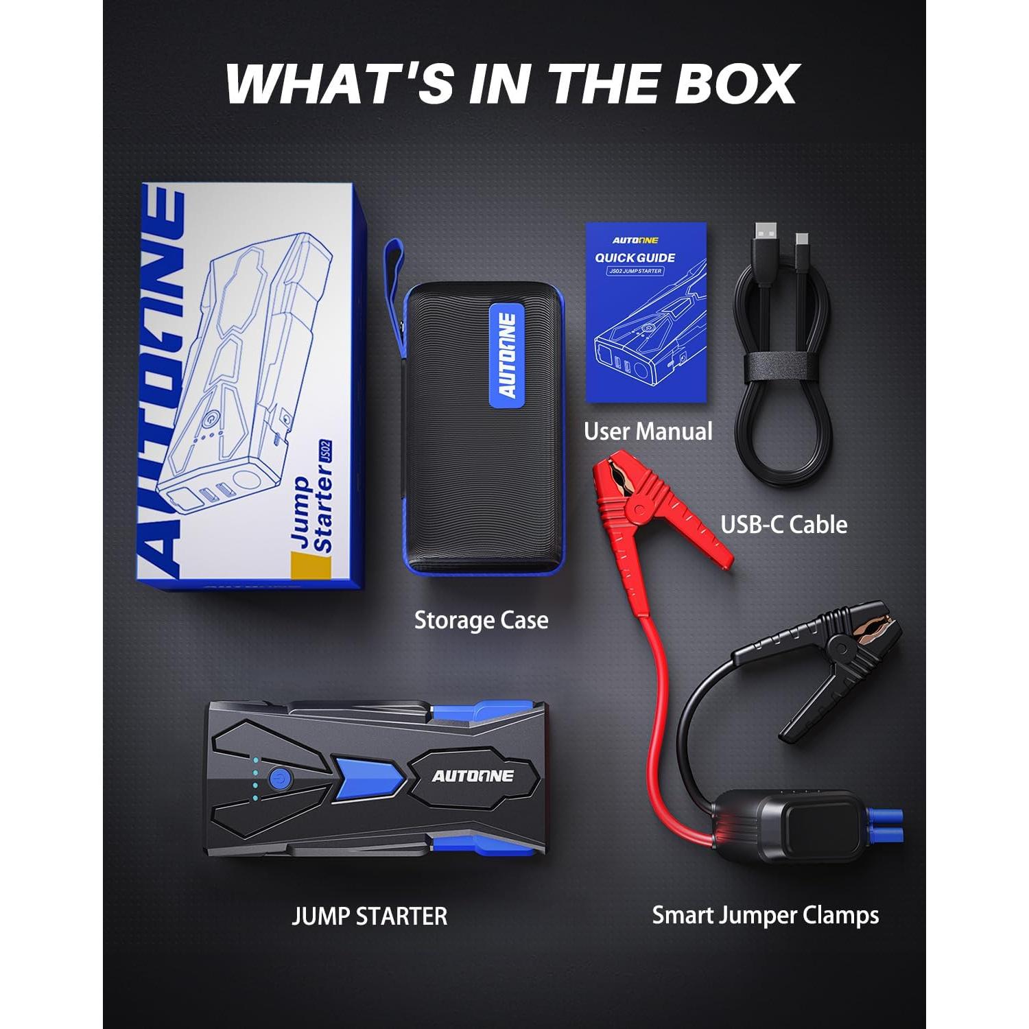 Arrancador de Batería AUTOONE JS02 6000A 12V USB LED