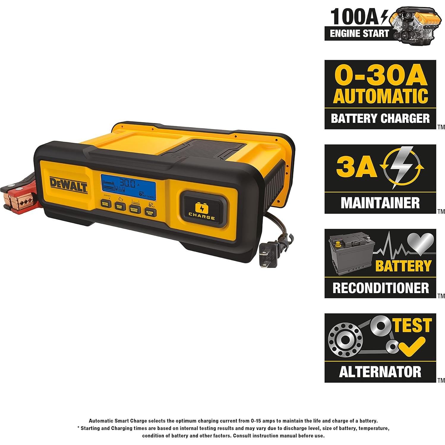Cargador de Batería Dewalt DXAEC100 30A 12V con Pantalla LCD