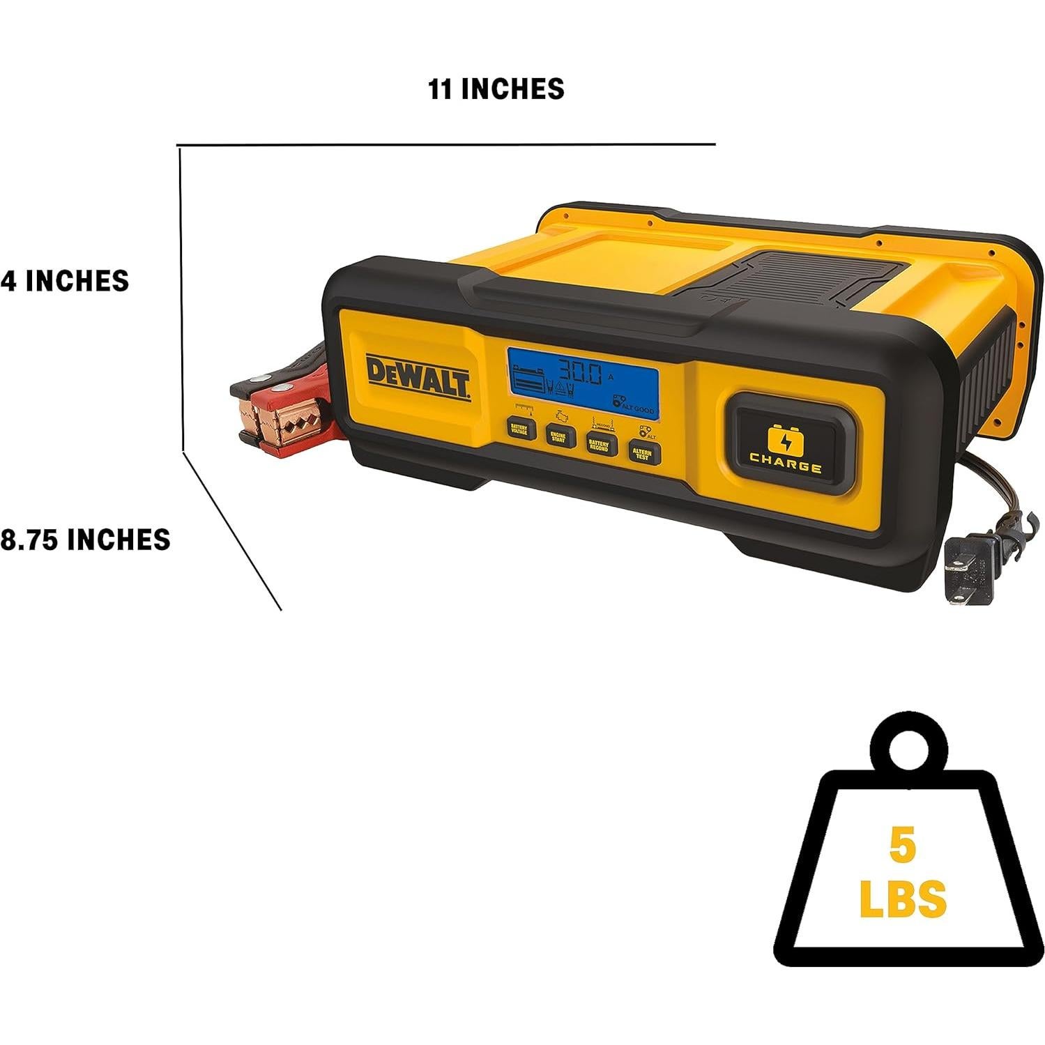Cargador de Batería Dewalt DXAEC100 30A 12V con Pantalla LCD