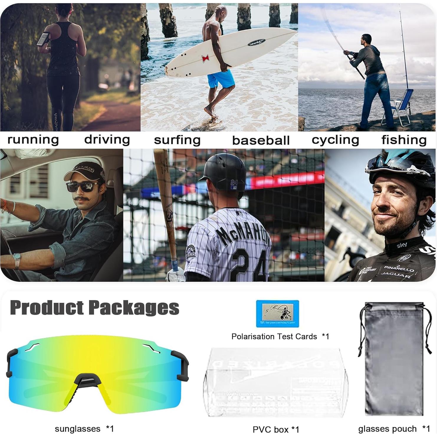 Gafas de sol deportivas PITFEROCE UV400 polarizadas