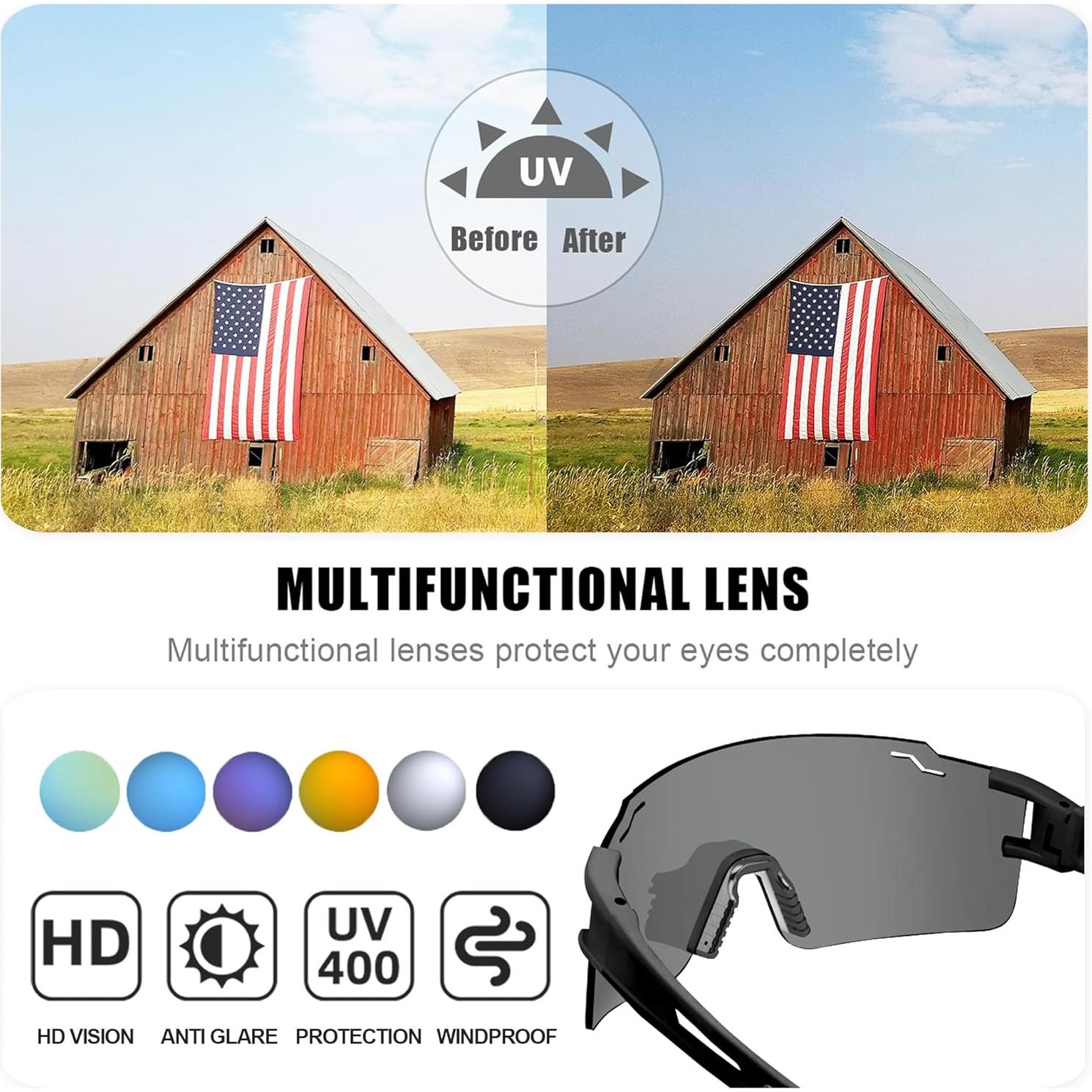 Gafas de sol deportivas PITFEROCE UV400 polarizadas