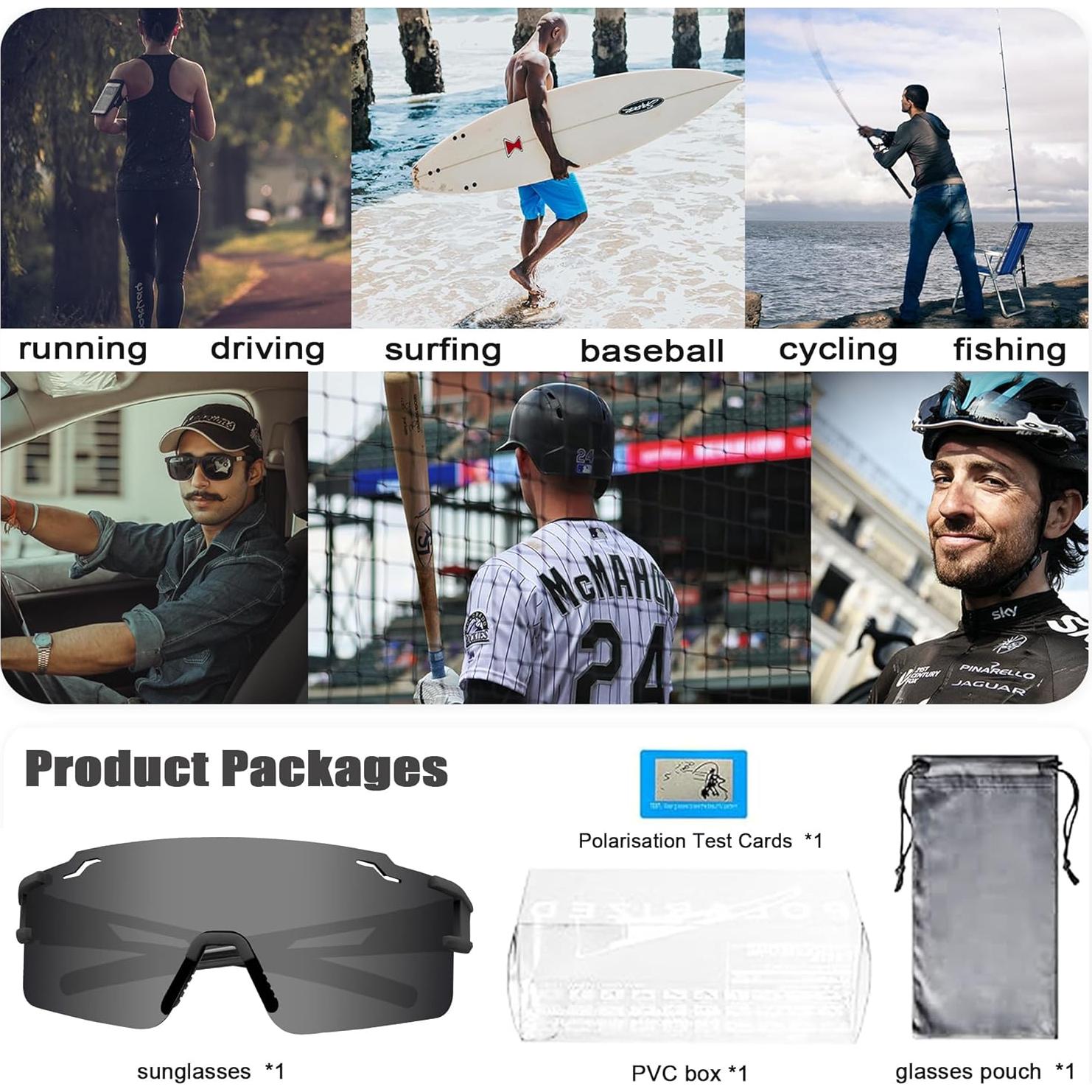 Gafas de sol deportivas PITFEROCE UV400 polarizadas